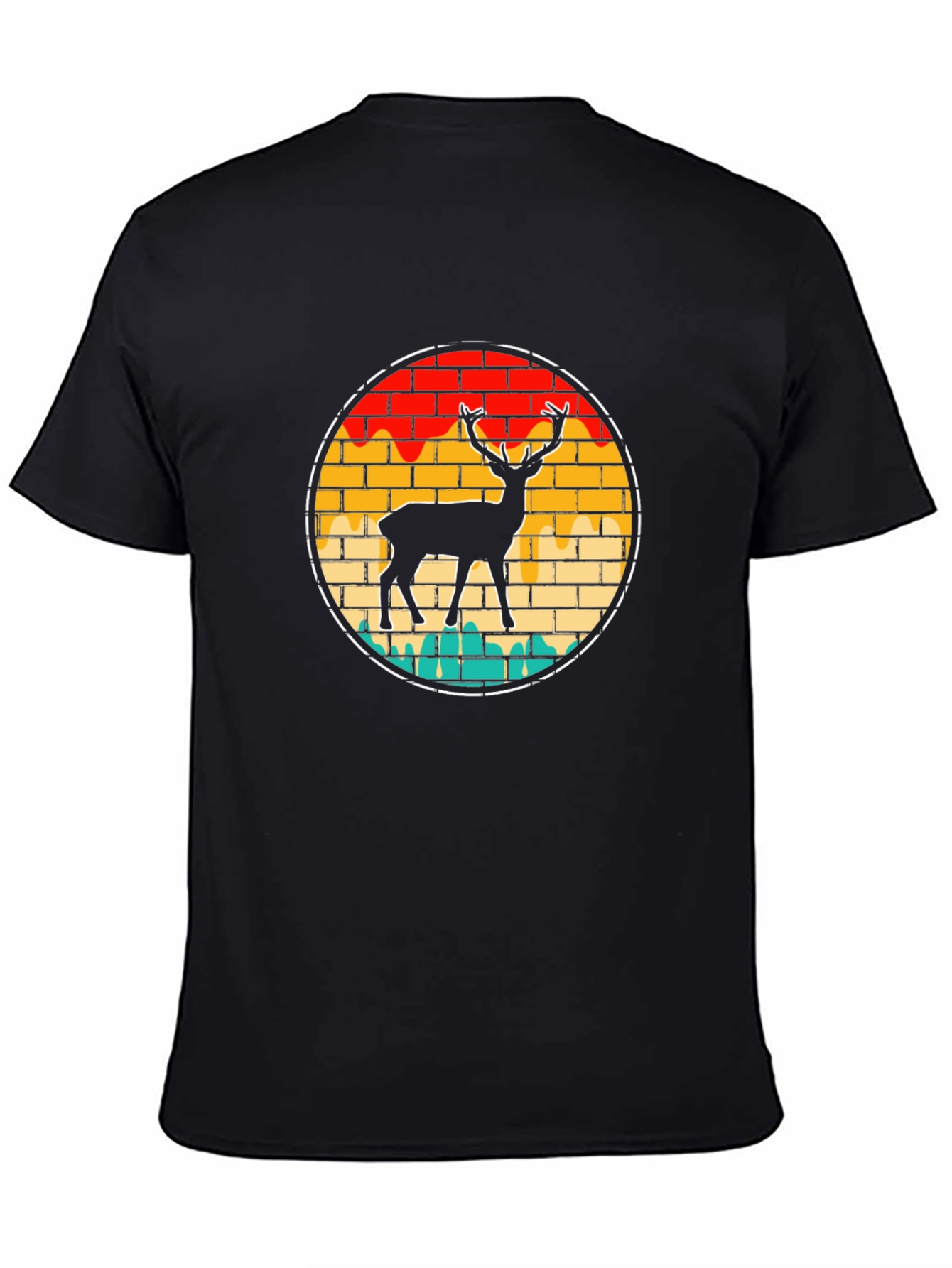 Black Deer Silhouette Brick T-Shirt view 4