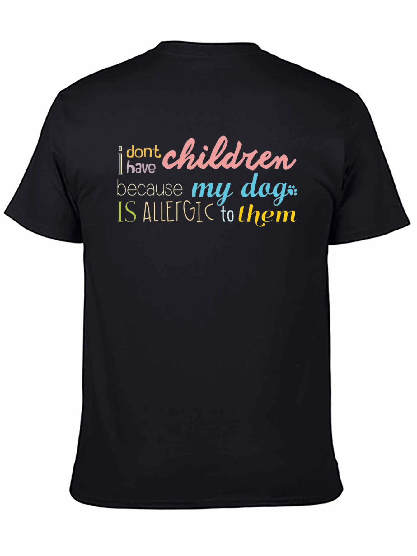 Black Dog Allergy T-Shirt: Funny Novelty Graphic Tee view 4