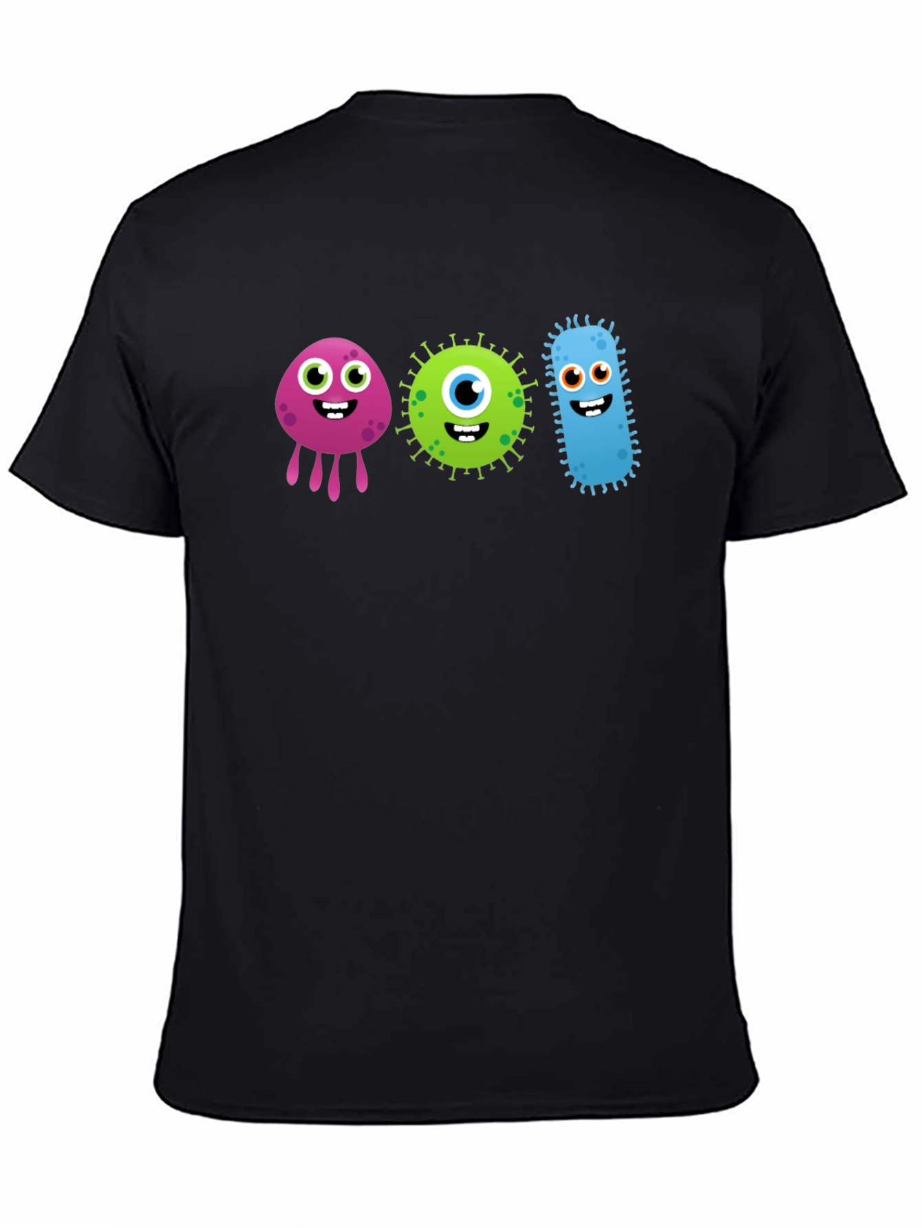 Black Cute Germs Black T-Shirt view 4