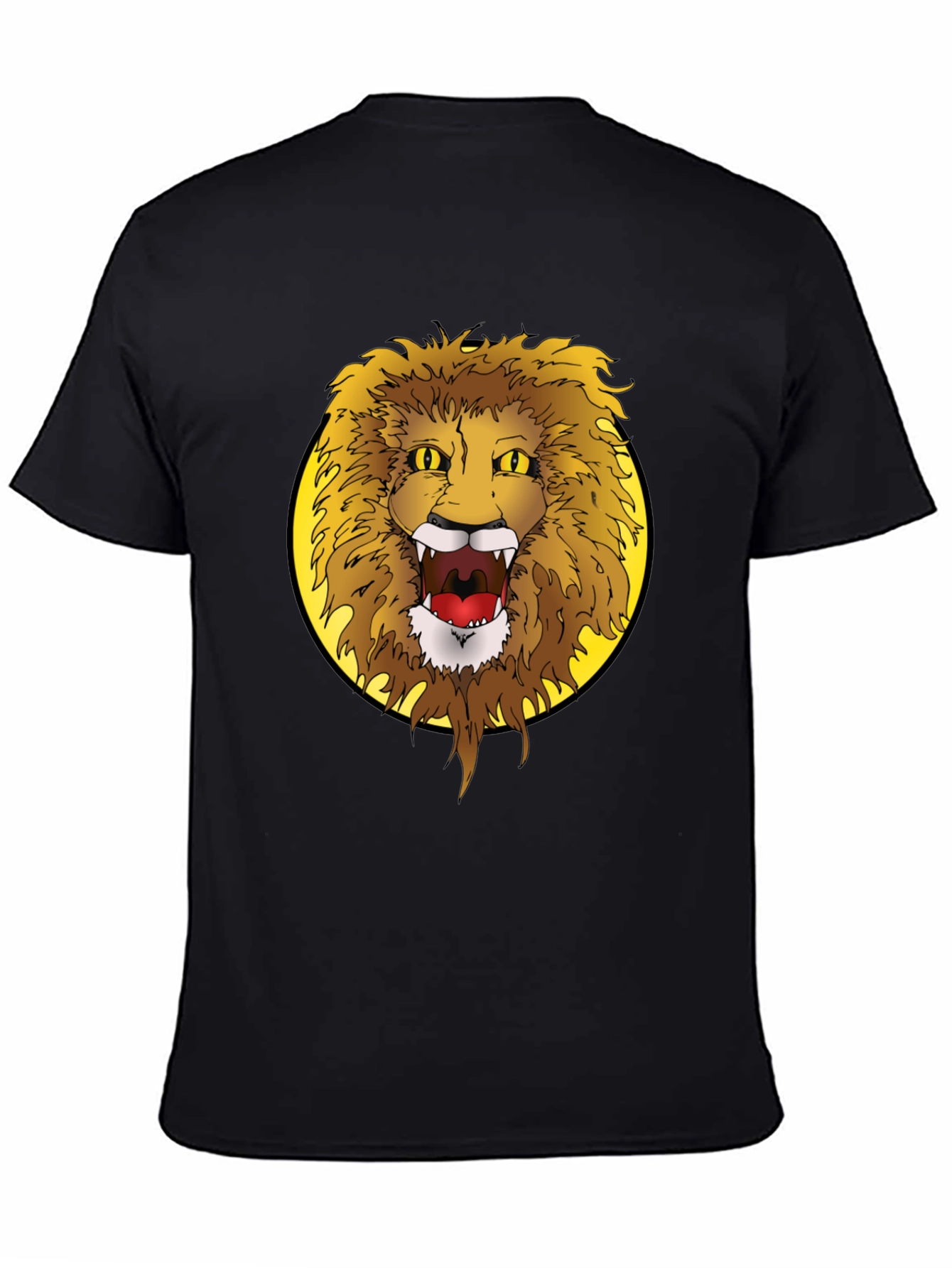 Black Lion Graphic Tee - Fierce Animal Print T-Shirt view 4