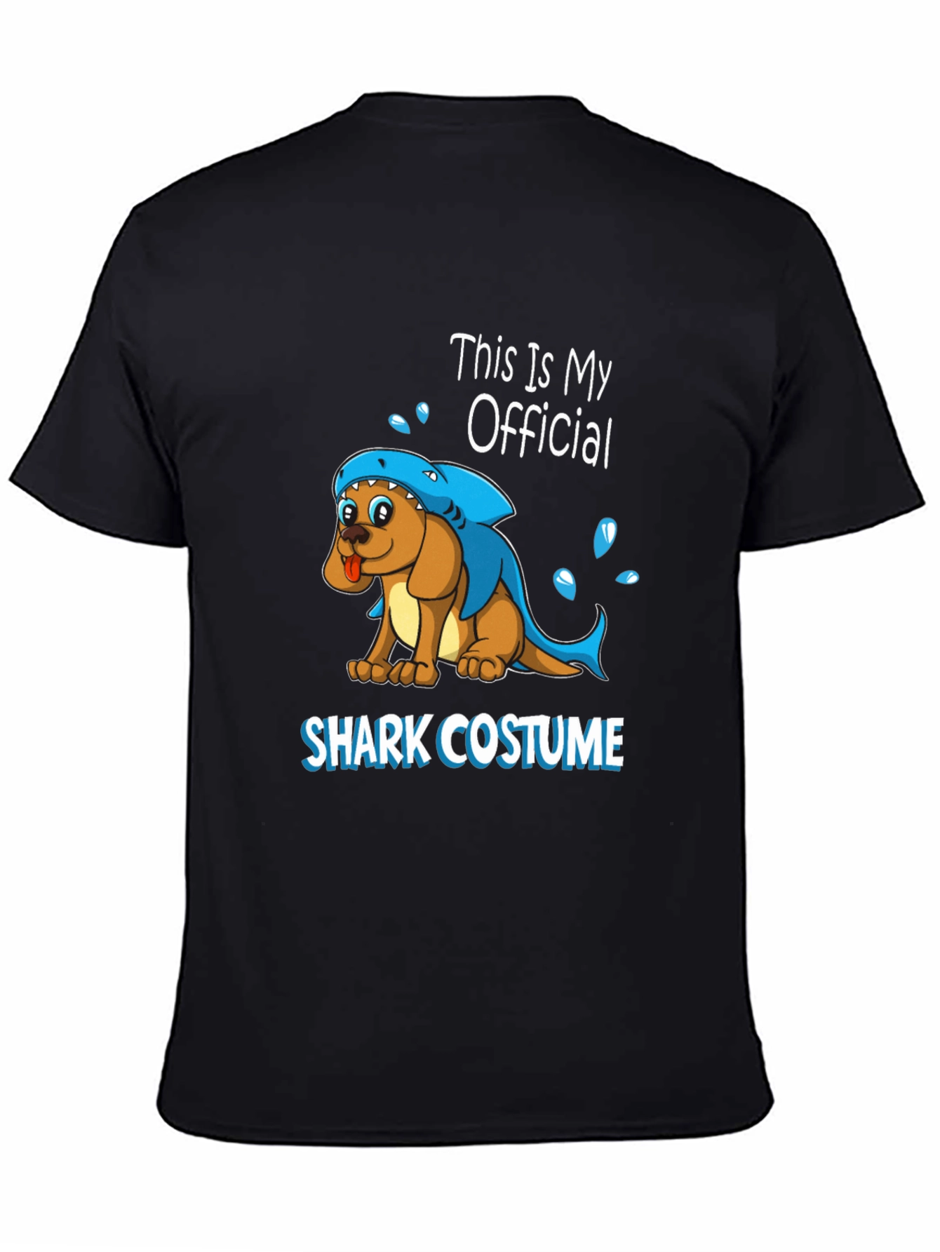 Black Dog Shark Costume Graphic T-Shirt view 4