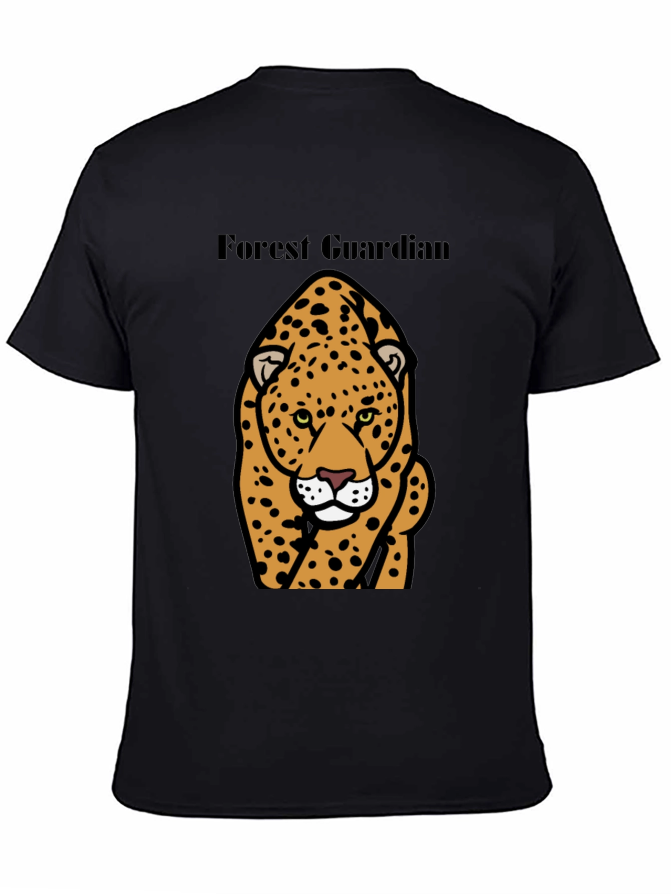 Black Forest Guardian Leopard Graphic Tee - Black view 4