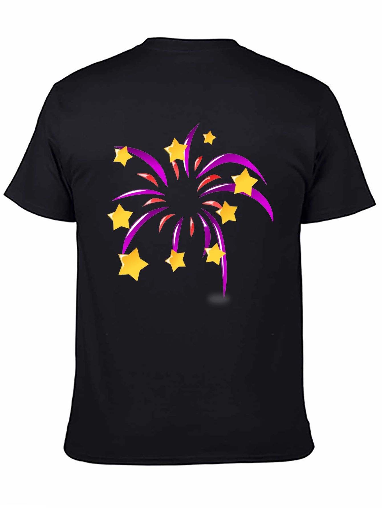 Black Star Fireworks Graphic Black T-Shirt view 4