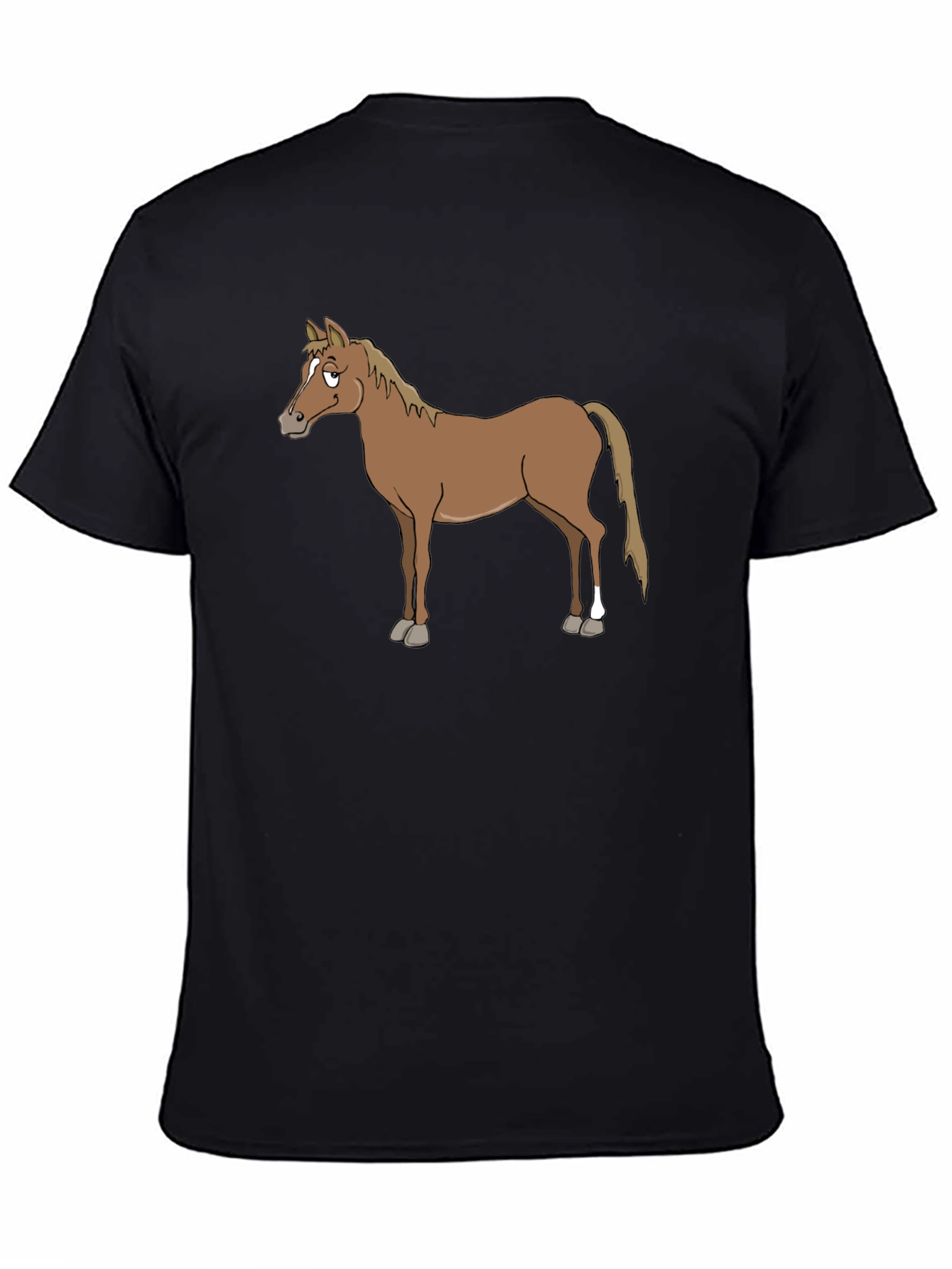 Black Horse Graphic T-Shirt - Casual Black Tee view 4