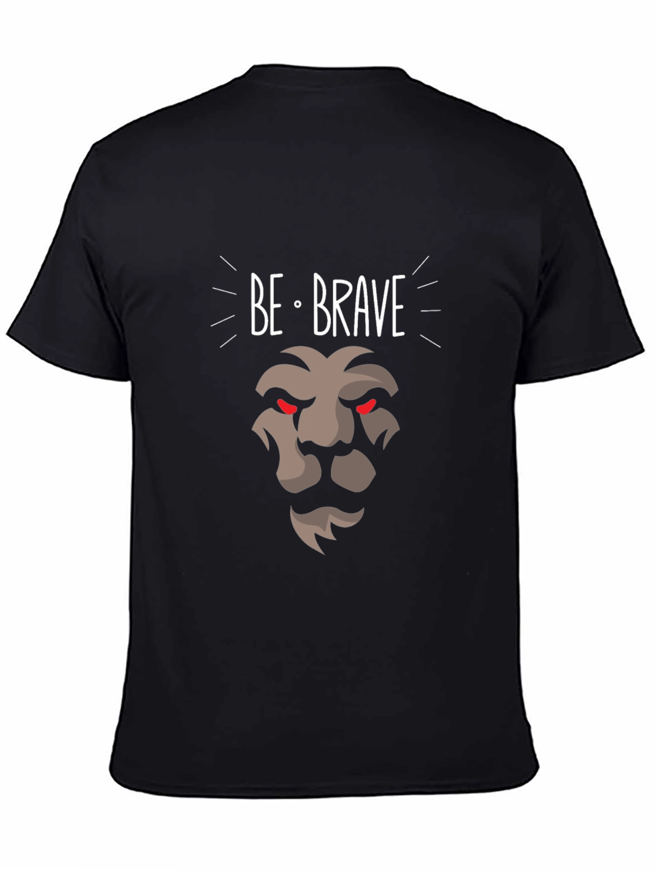 Black Be Brave Lion Graphic Tee - Modern Black T-Shirt view 4