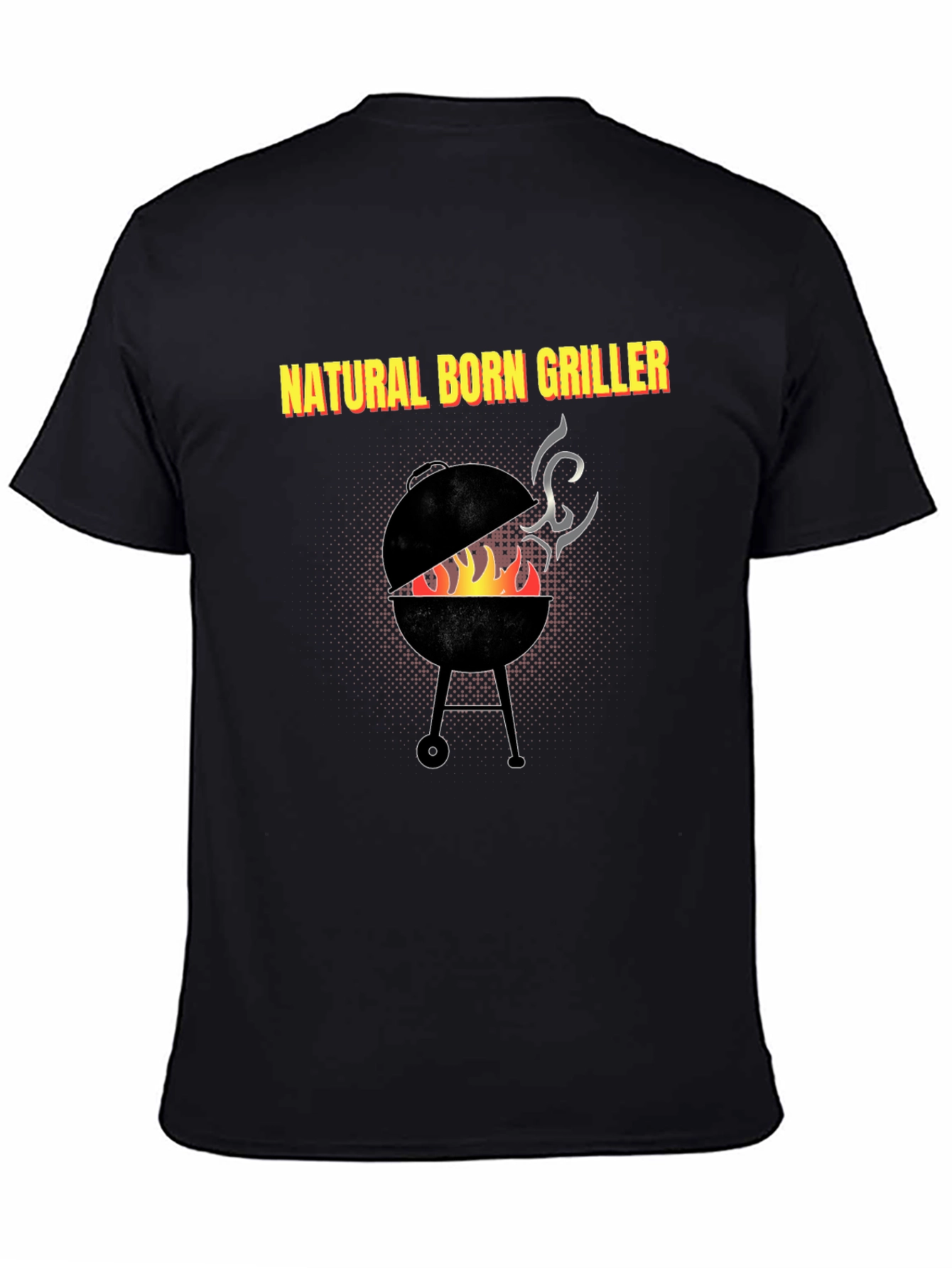 Black Natural Born Griller T-Shirt - BBQ Grill Master Tee view 4