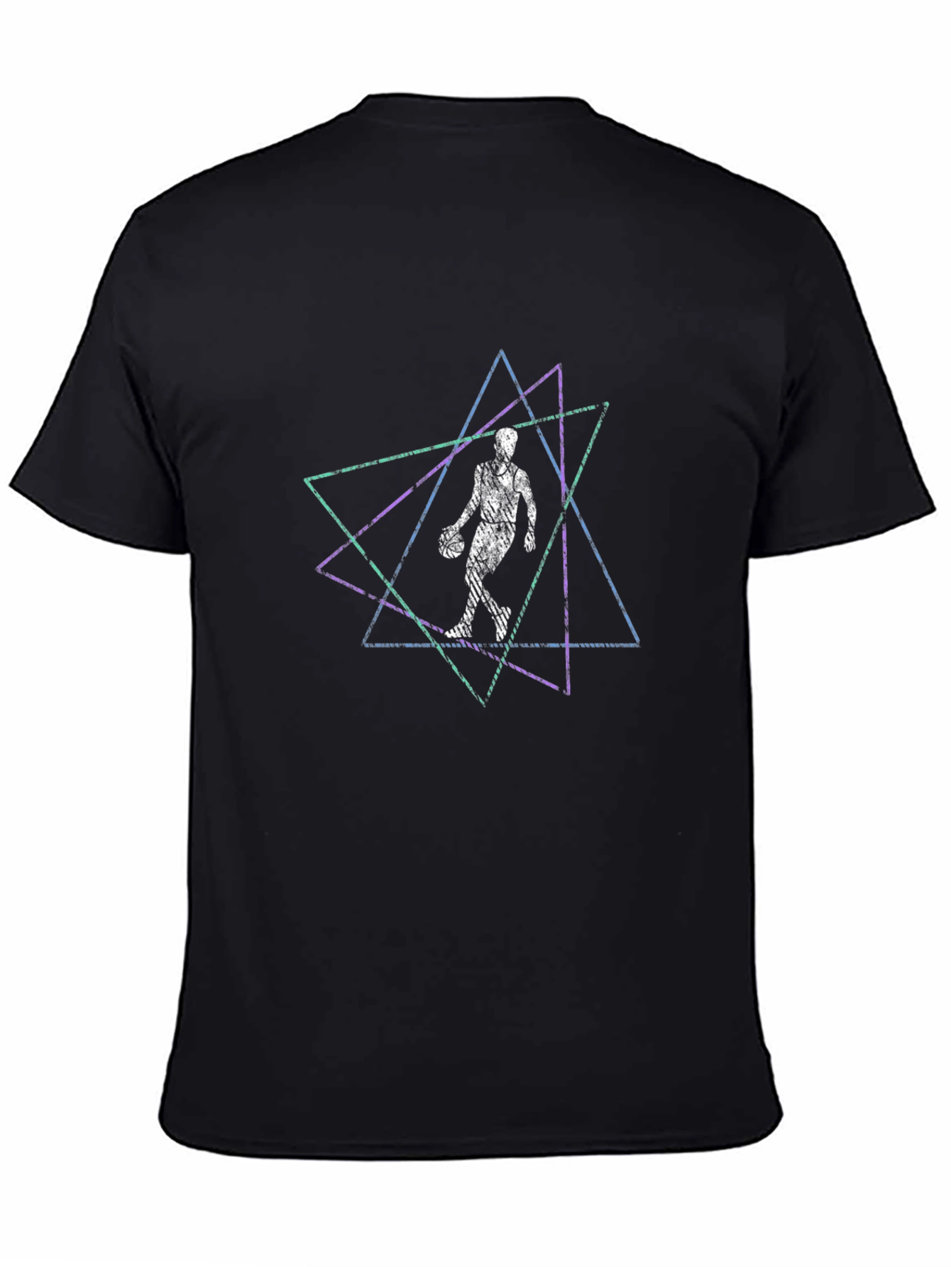 Black Geometric Basketball T-Shirt - Stylish Graphic Tee view 4