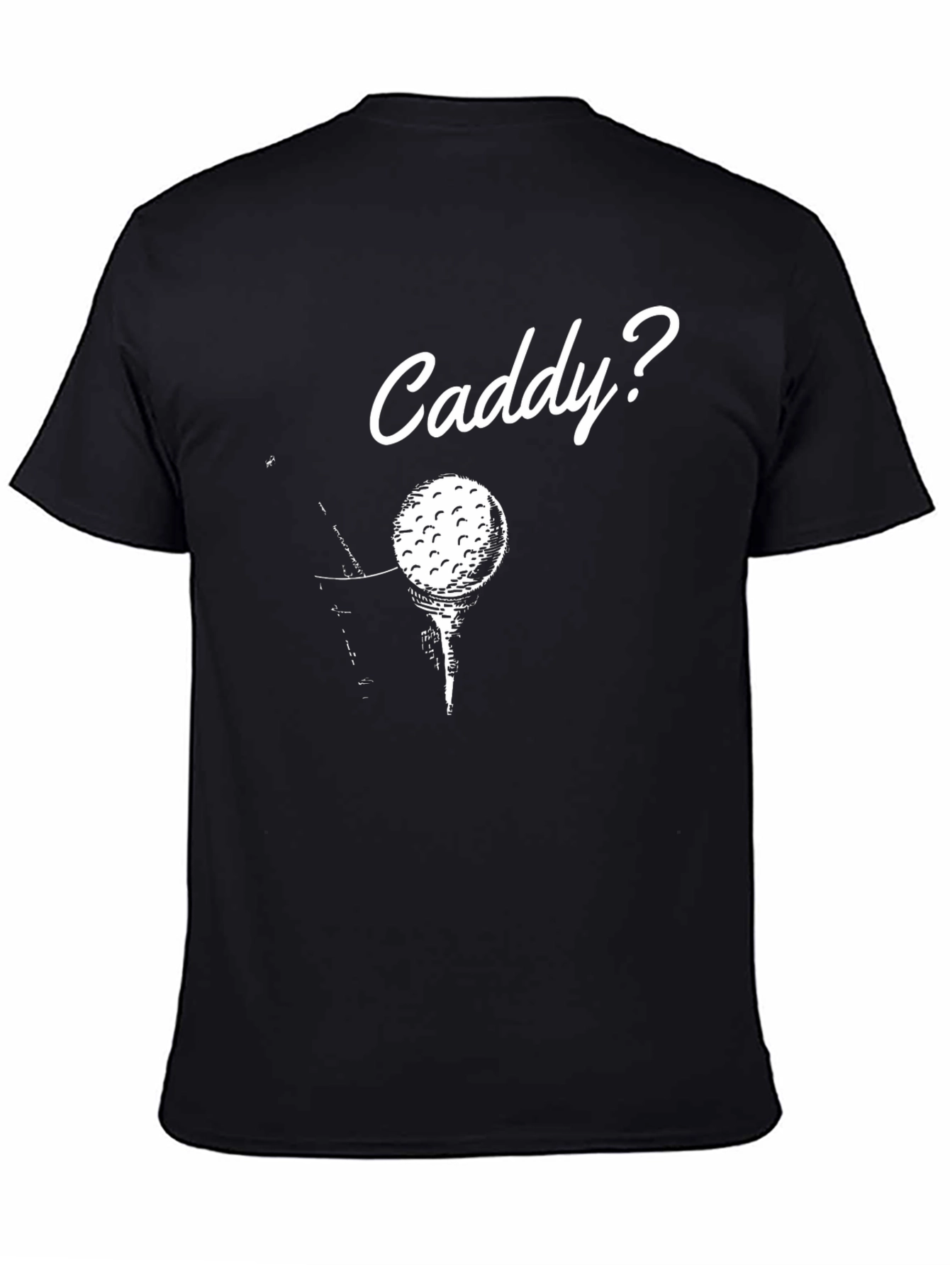 Black Caddy Golf T-Shirt - Humorous Golfer Tee view 4