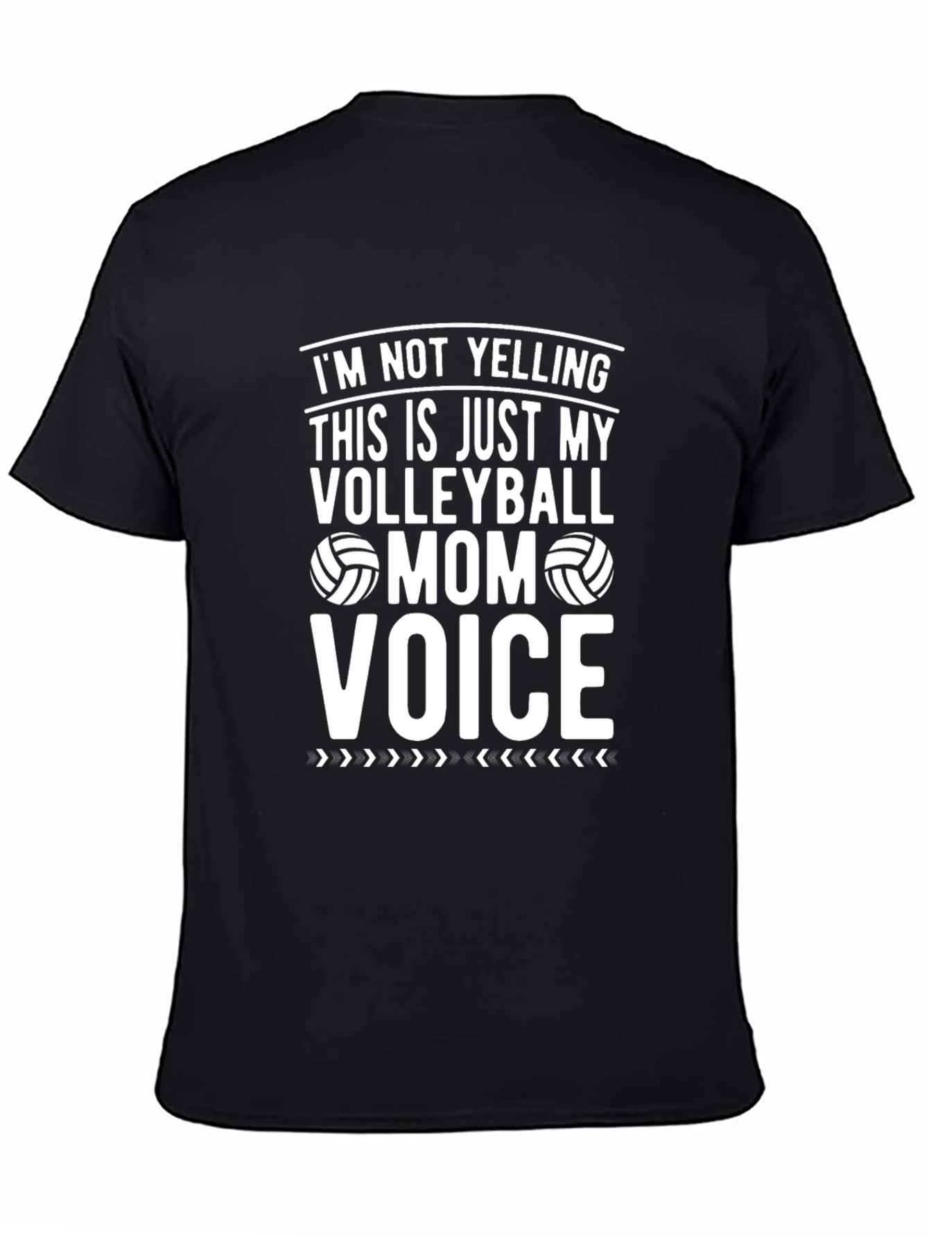 Black Volleyball Mom Voice T-Shirt view 4