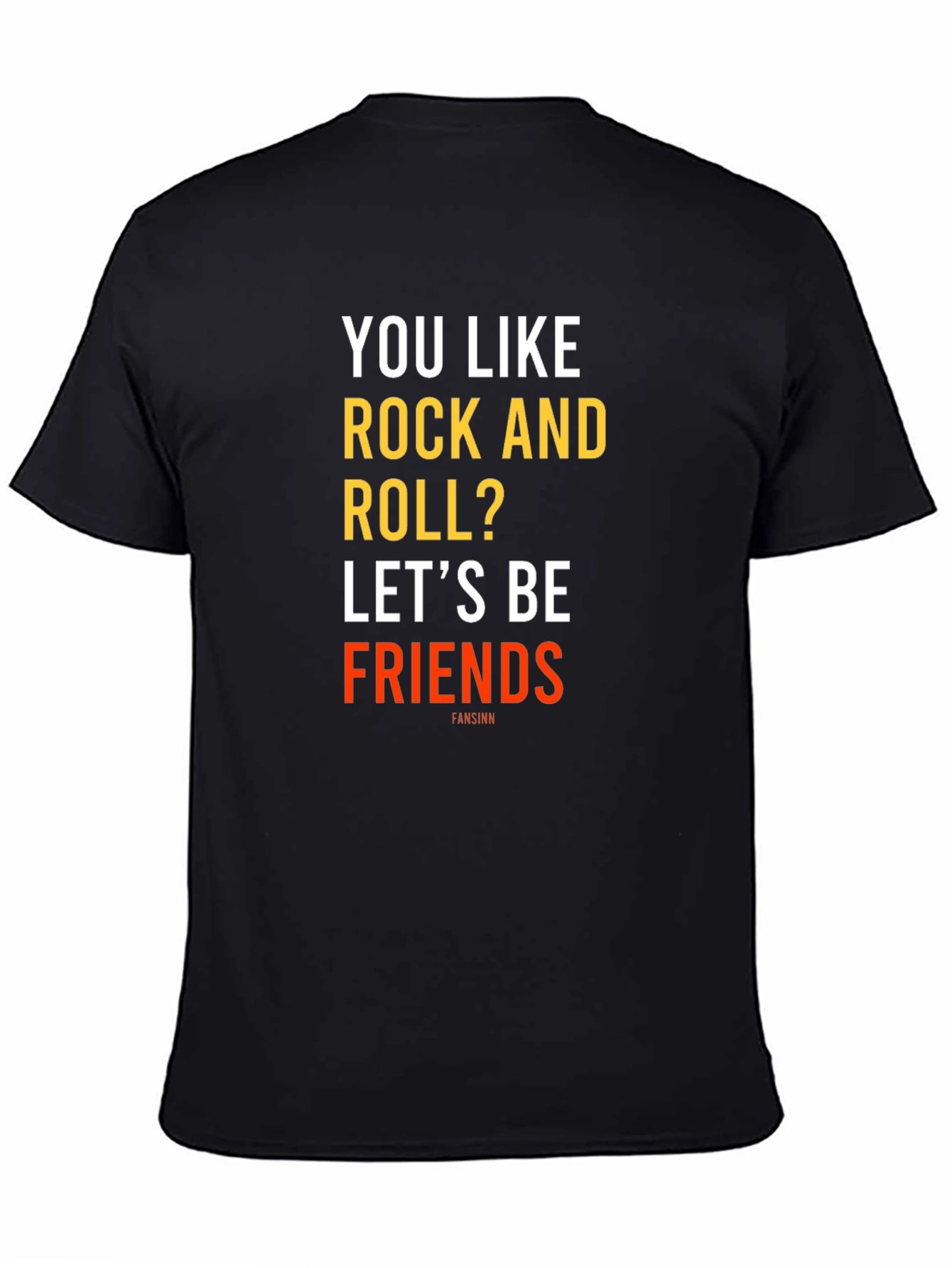 Black Rock and Roll Fan T-Shirt - Let's Be Friends view 4