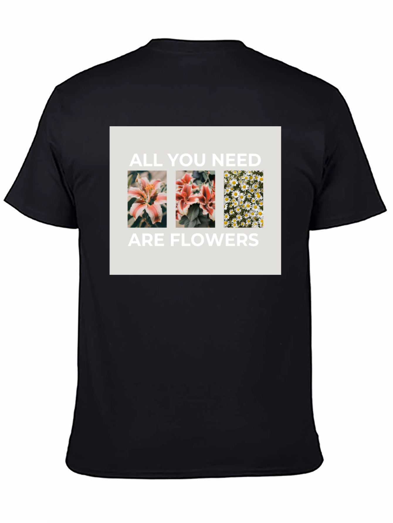Black Floral Graphic Tee - All You Need Are Flowers view 4