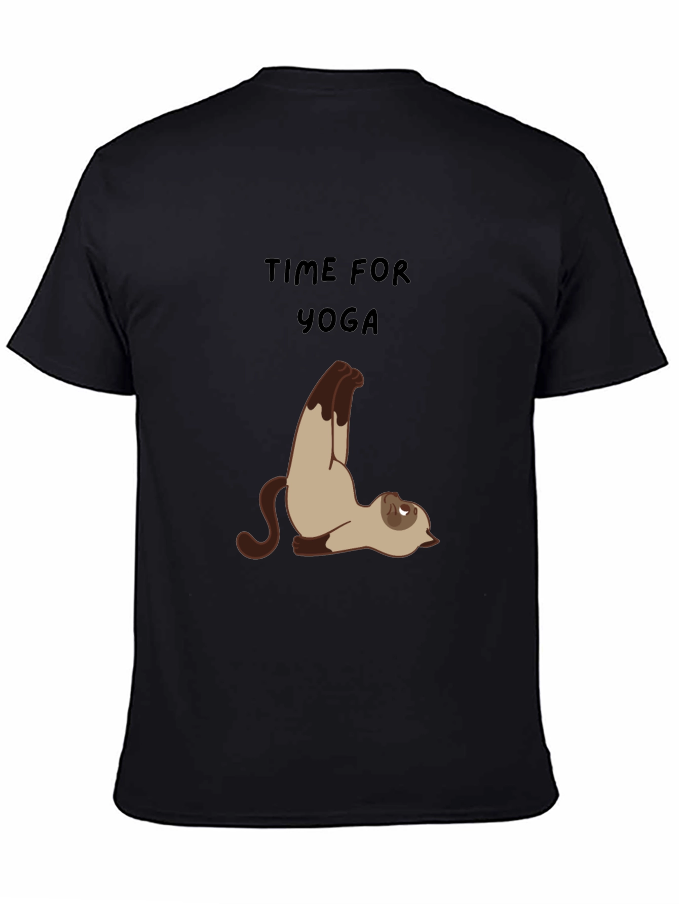 Black Yoga Cat Graphic Tee - Relaxed Fit view 4