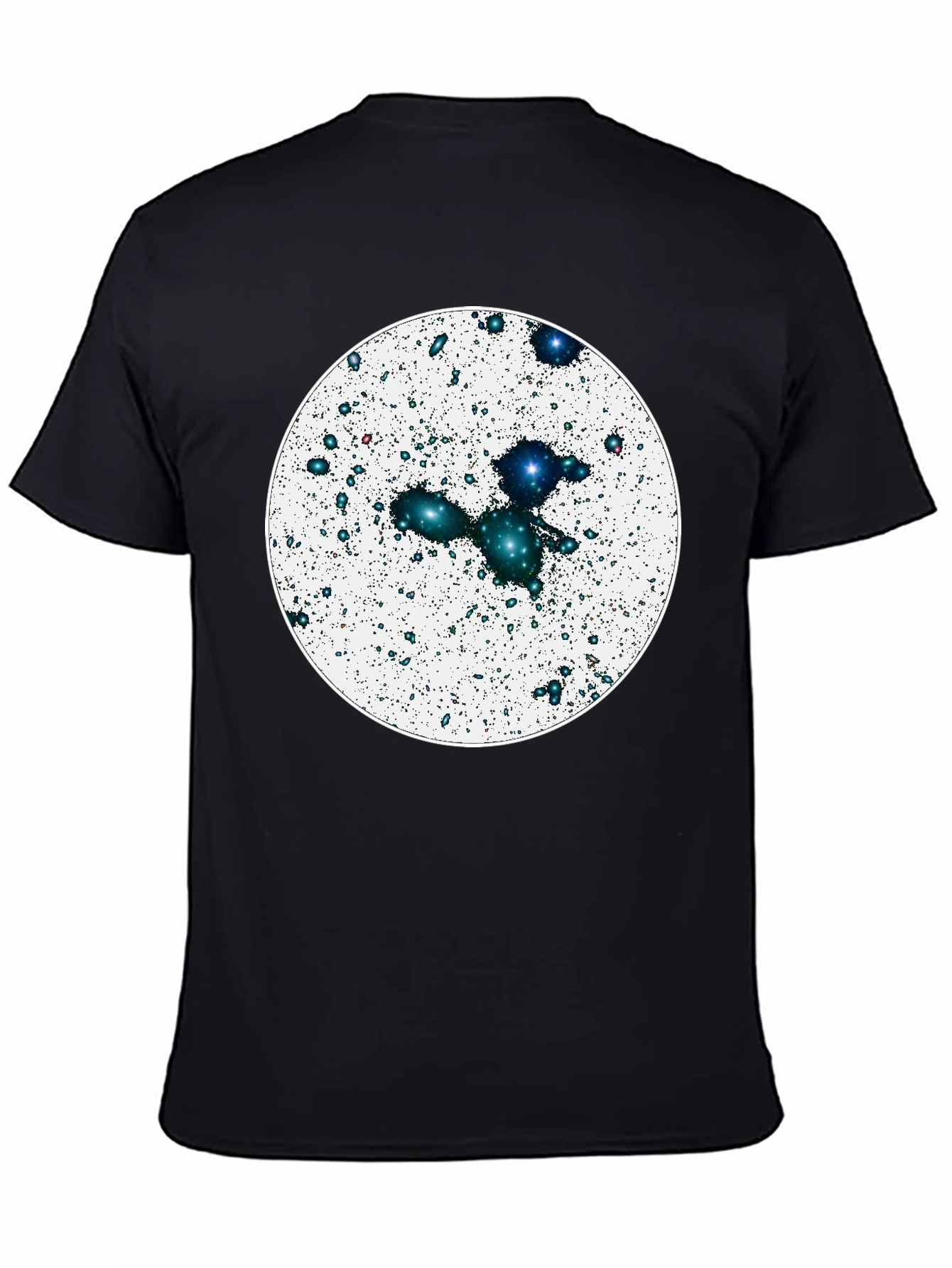 Black Cosmic Galaxy Graphic Tee - Black Cotton Blend view 4