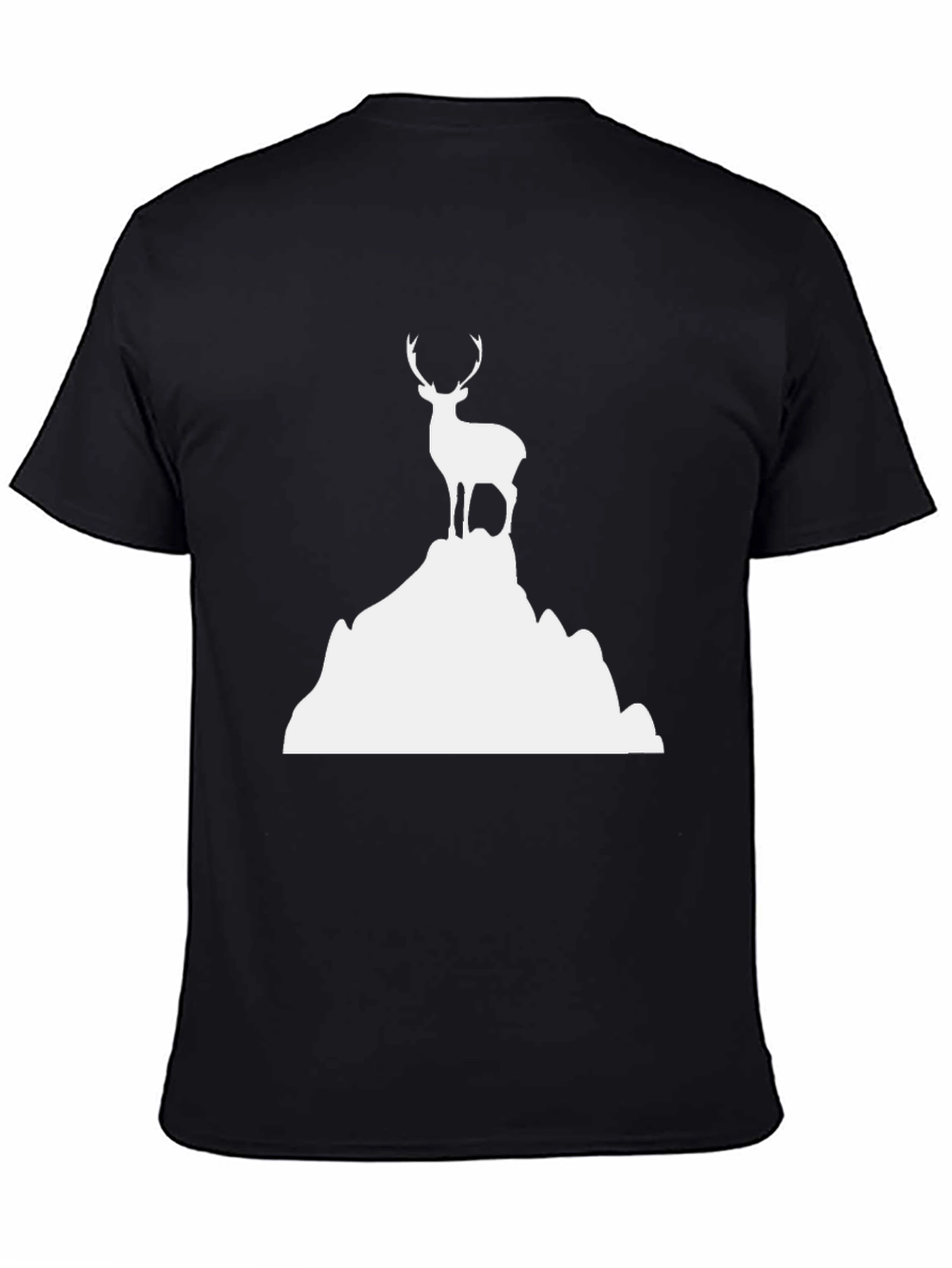 Black Deer Mountain Graphic Tee - Black Cotton Shirt view 4