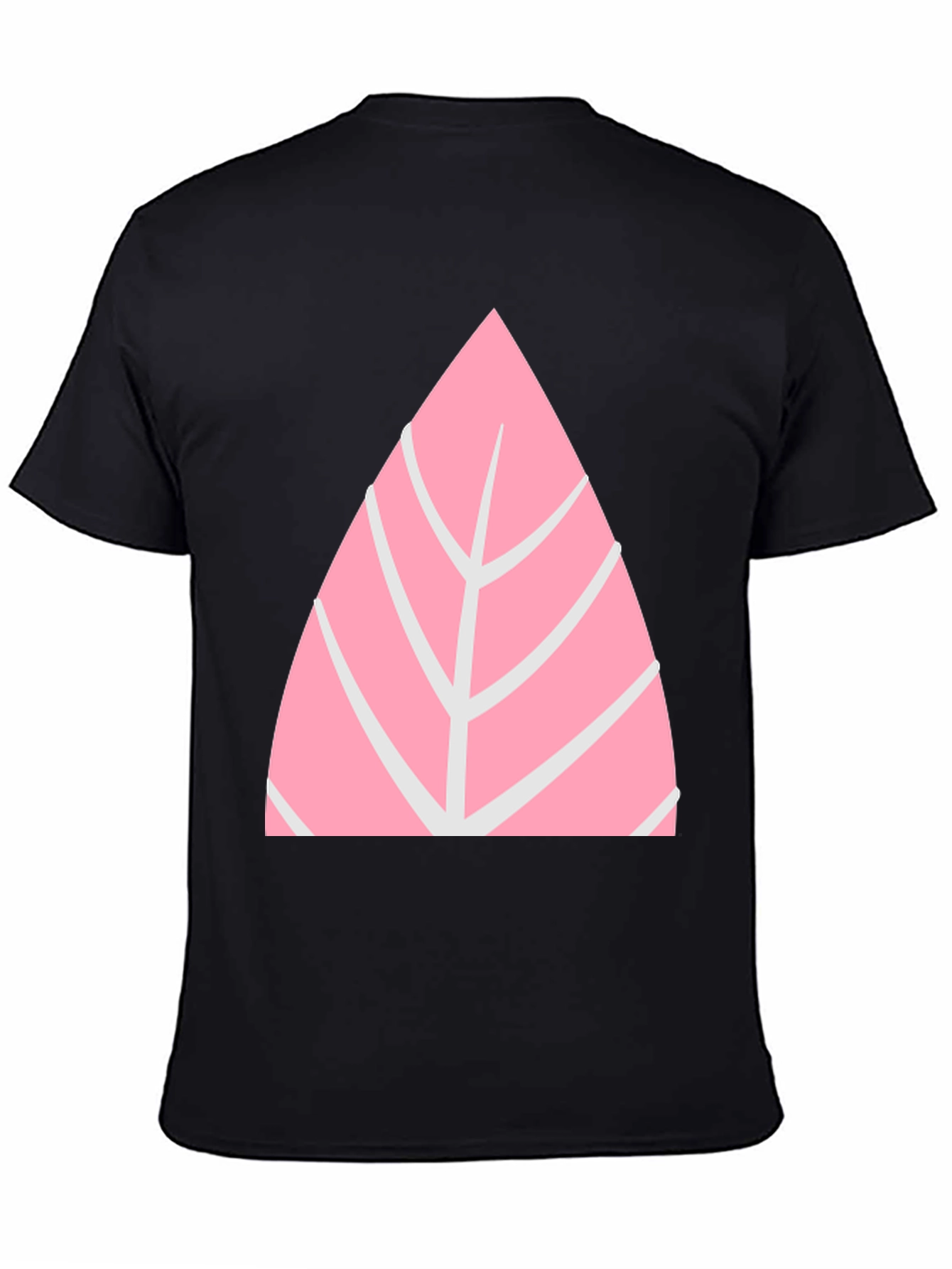 Black Pink Leaf Graphic Tee - Casual Style view 4