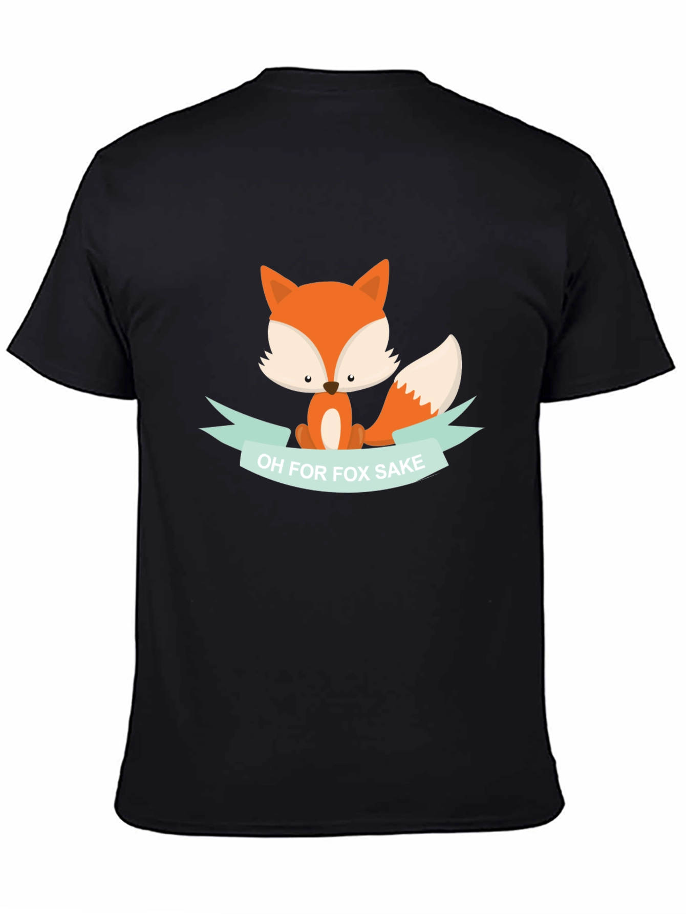 Black Funny Fox T-Shirt - Oh for Fox Sake! view 4