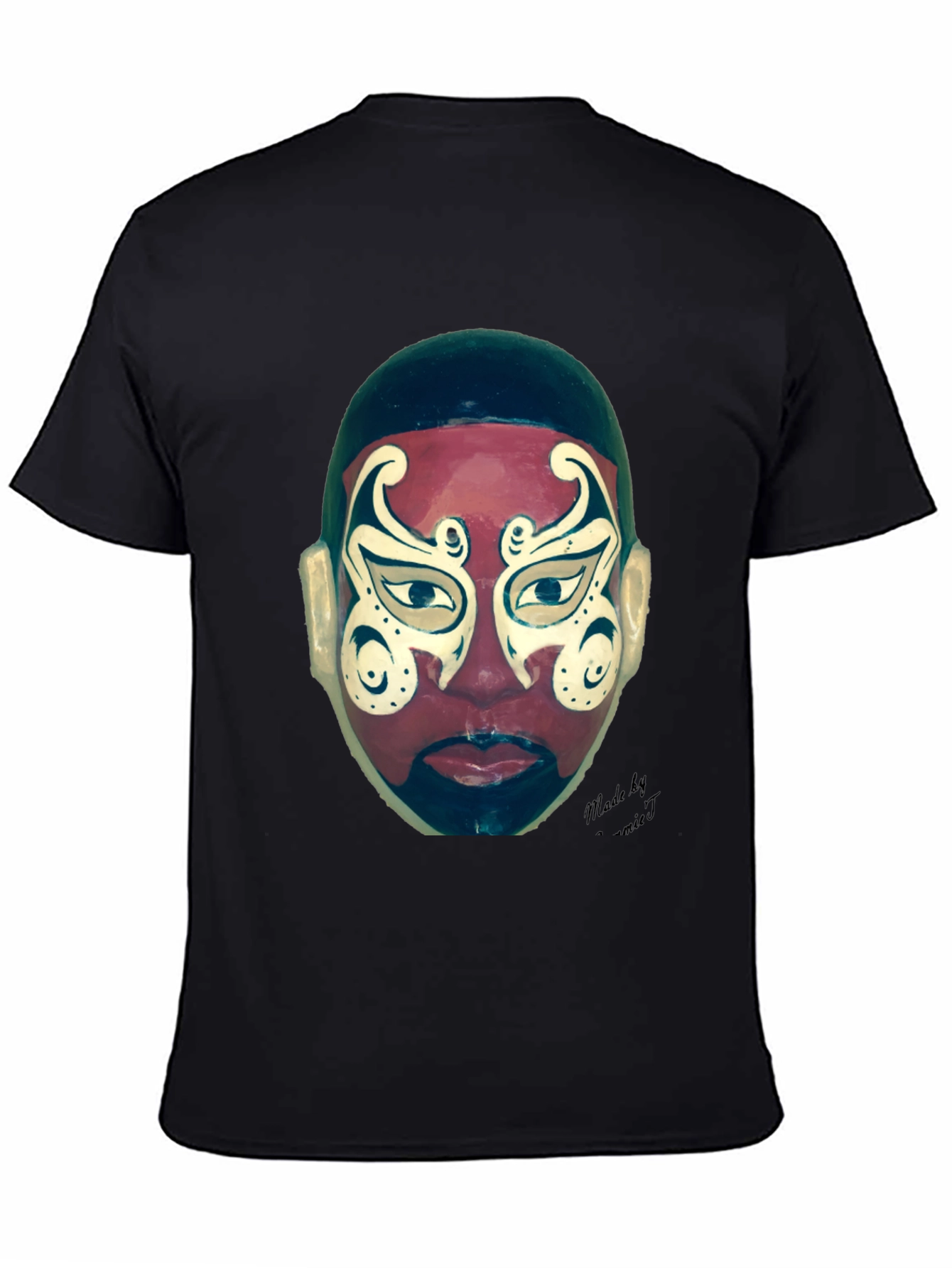 Black Unique Mask Graphic T-Shirt view 4