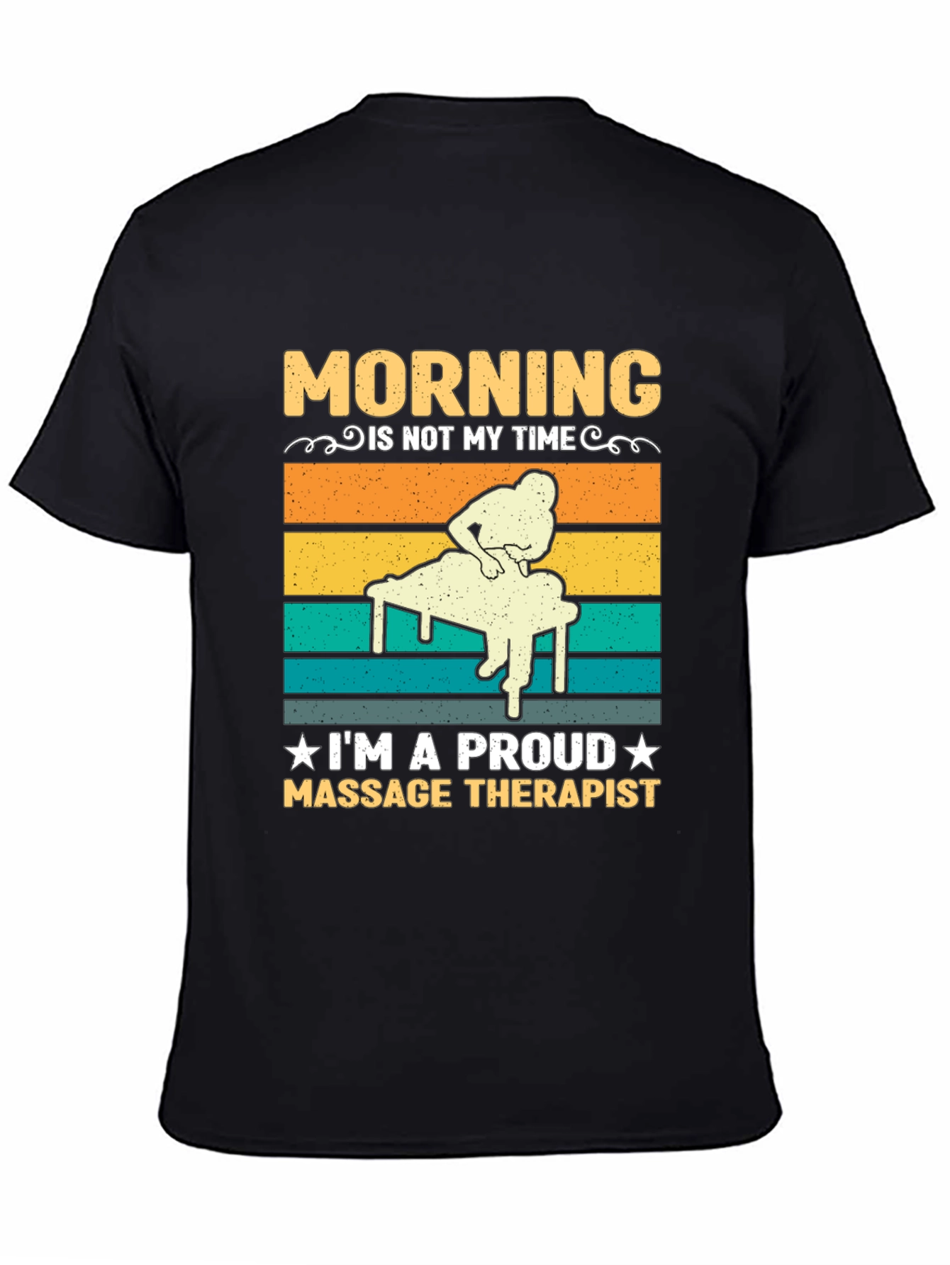 Black Massage Therapist T-Shirt - Morning Not My Time view 4