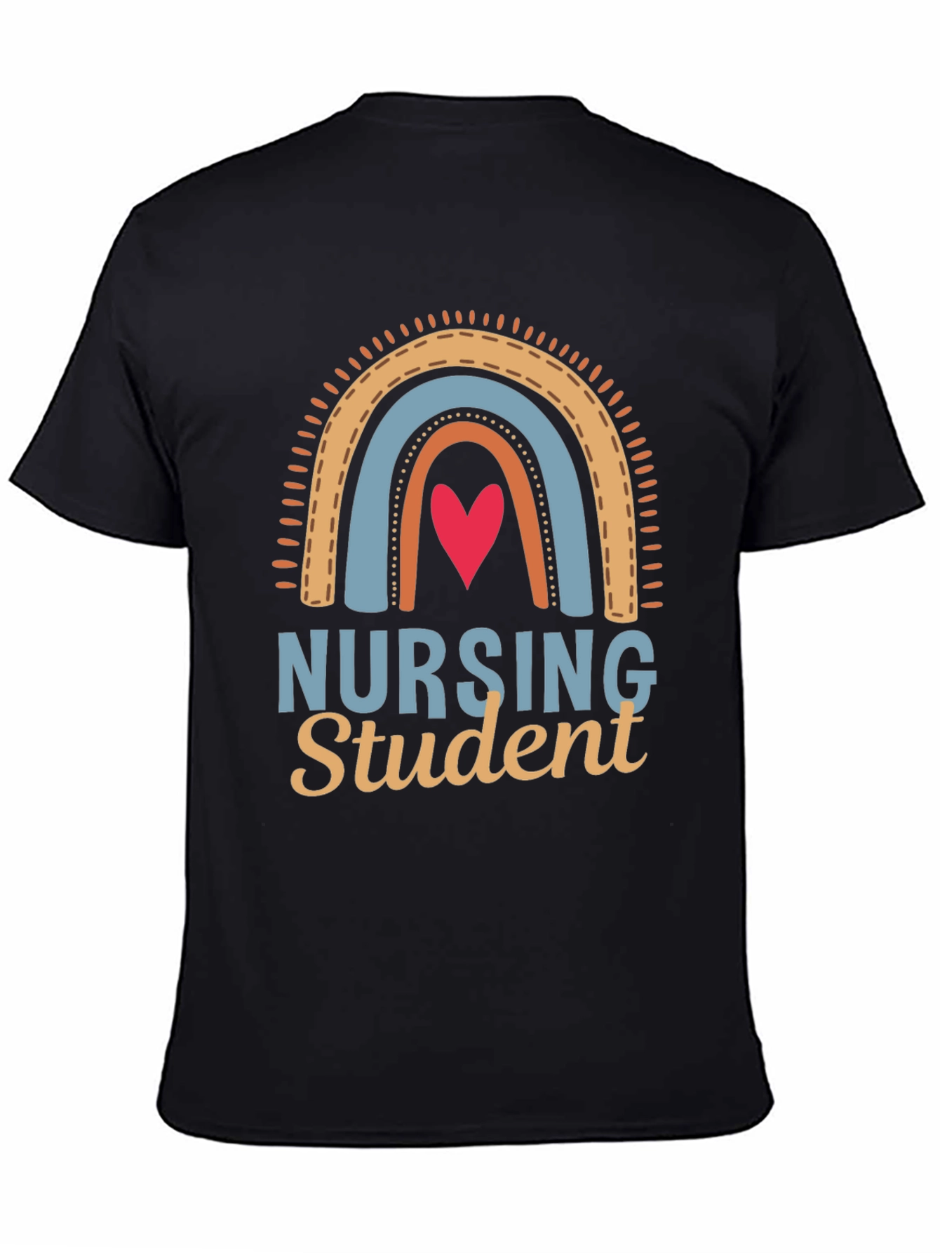 Black Nursing Student Rainbow Graphic Tee view 4