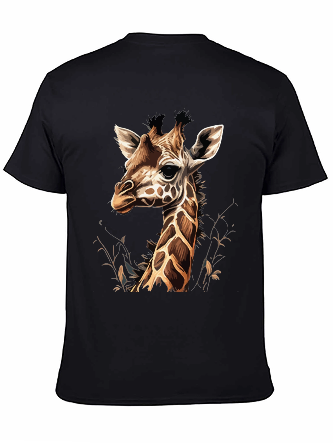 Black Giraffe Graphic Tee - Unique Animal Print T-Shirt view 4