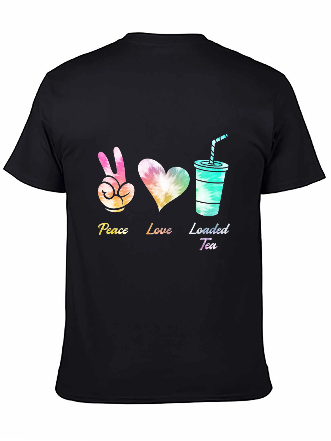 Black Peace Love Loaded Tea Black T-Shirt view 4