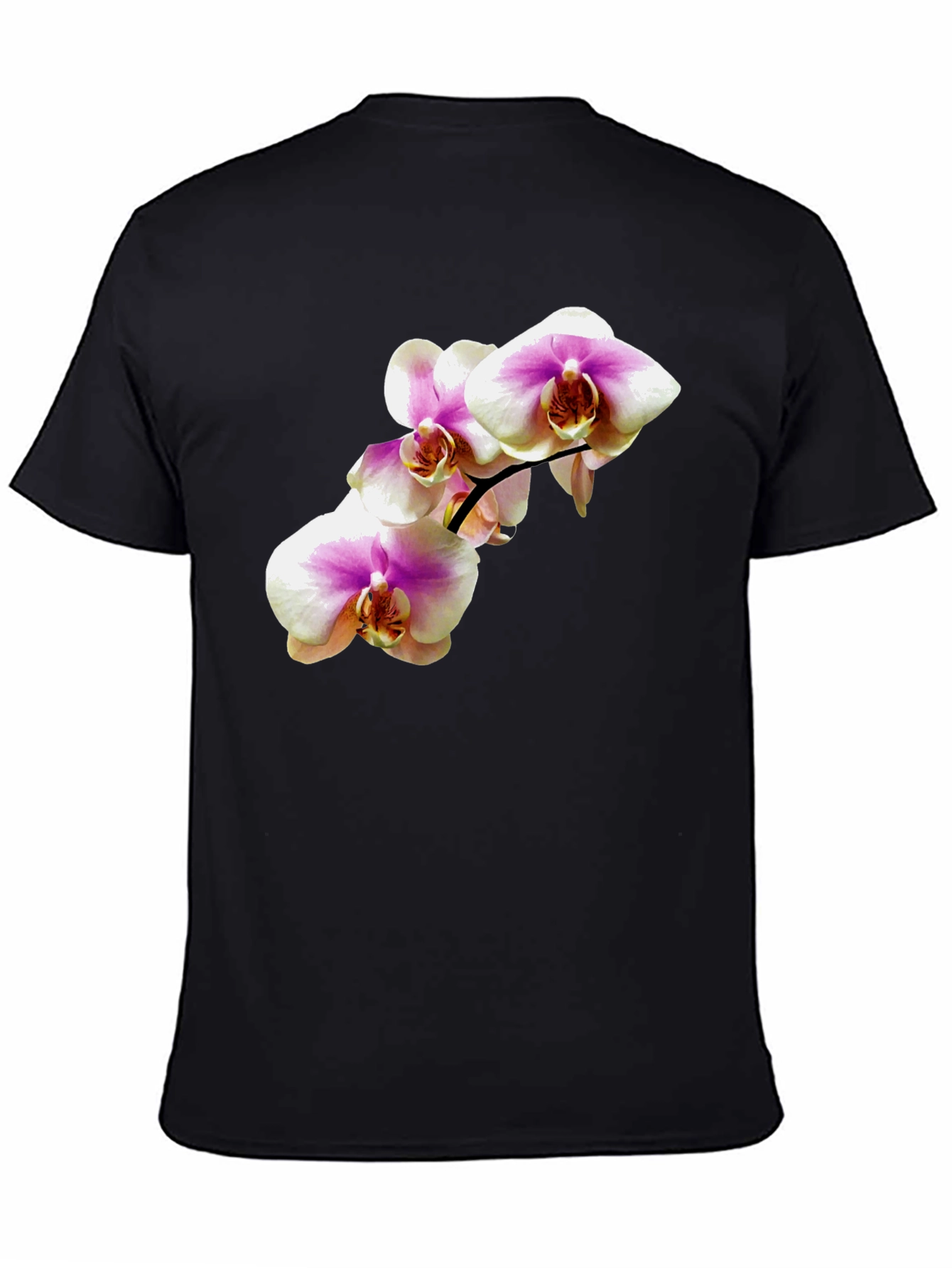 Black Orchid Flower Graphic Tee - Stylish Casual Wear view 4