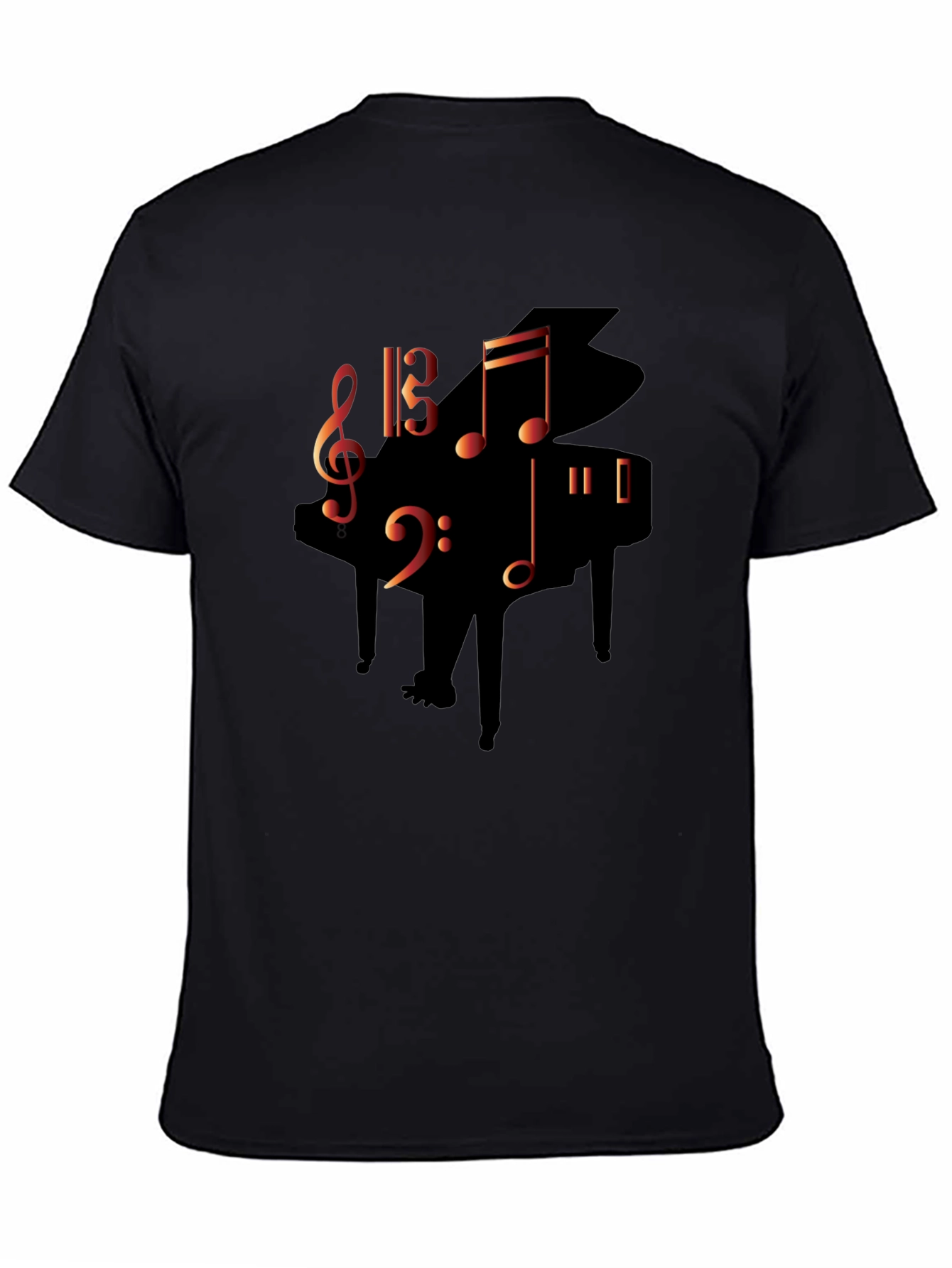 Black Music Lover's Piano T-Shirt view 4