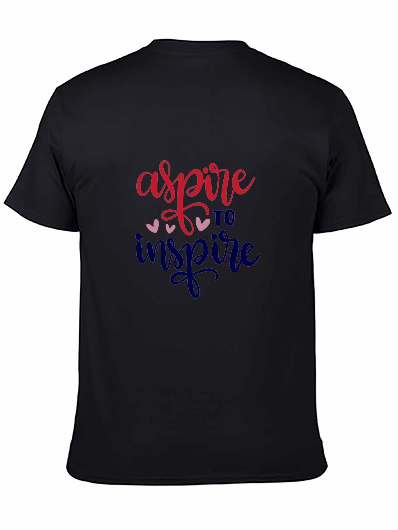 Black Aspire to Inspire Graphic Tee - Motivational Shirt view 4
