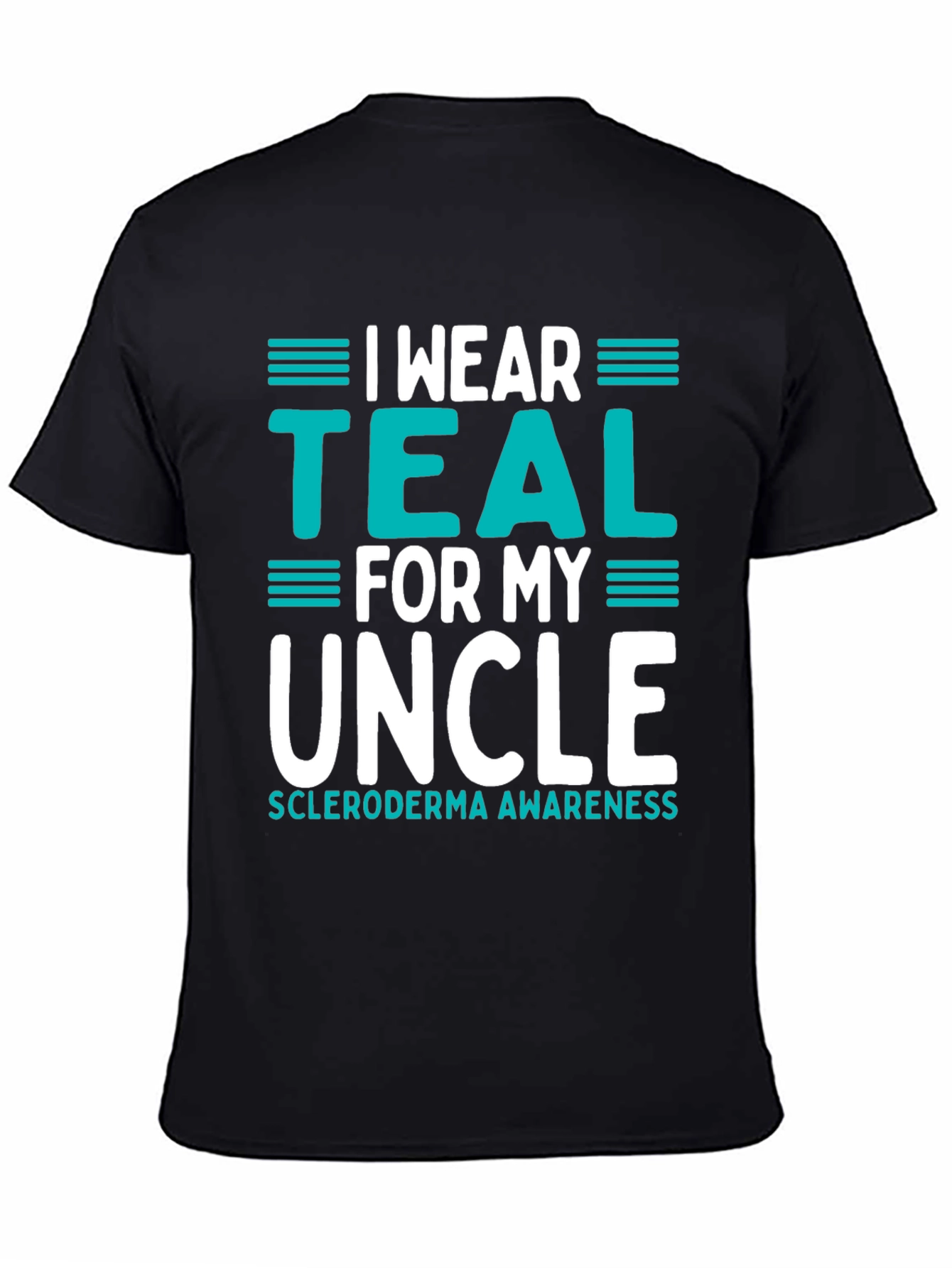 Black I Wear Teal For My Uncle T-Shirt Scleroderma Awareness Tee view 4