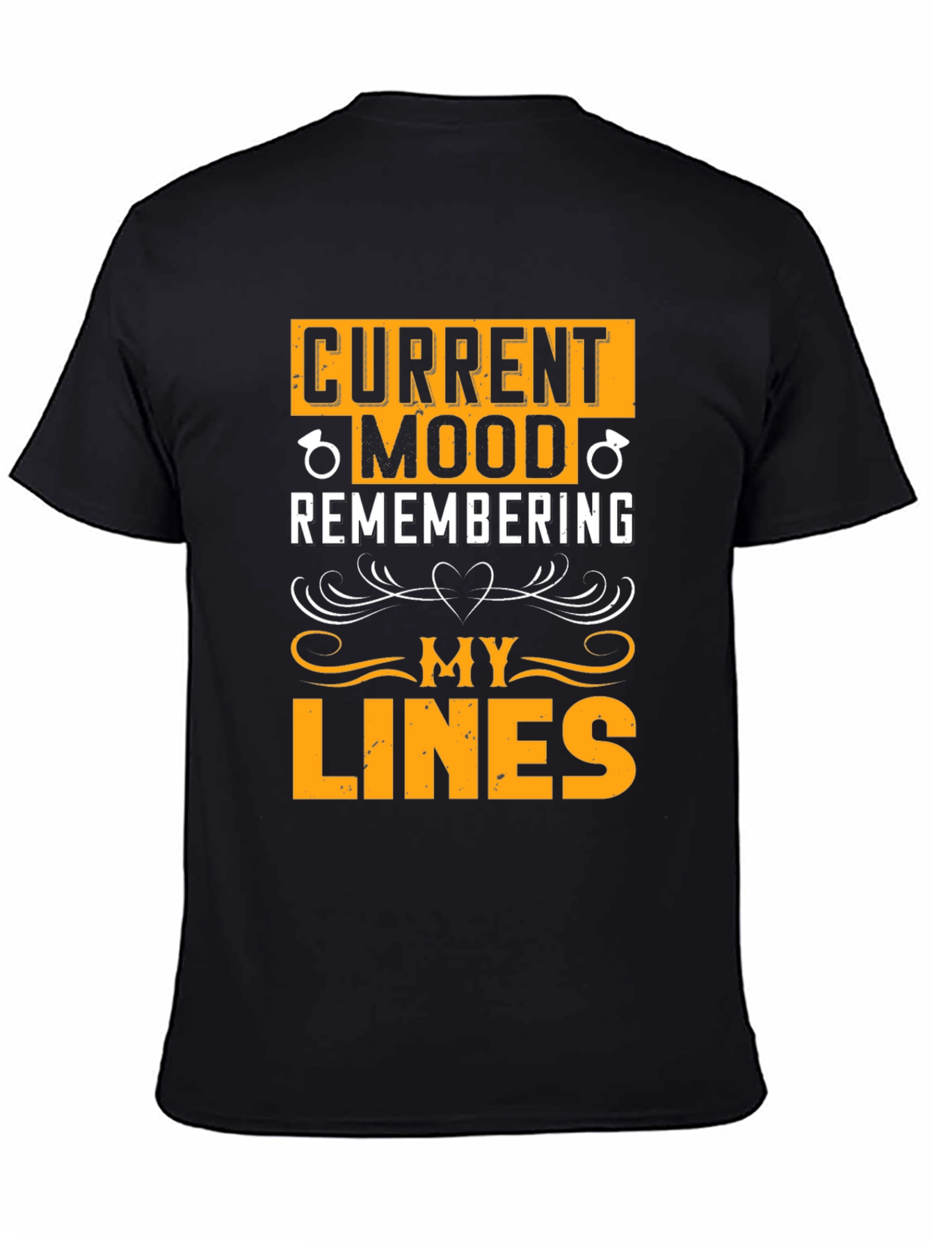 Black Current Mood Remembering My Lines Black Graphic Tee view 4
