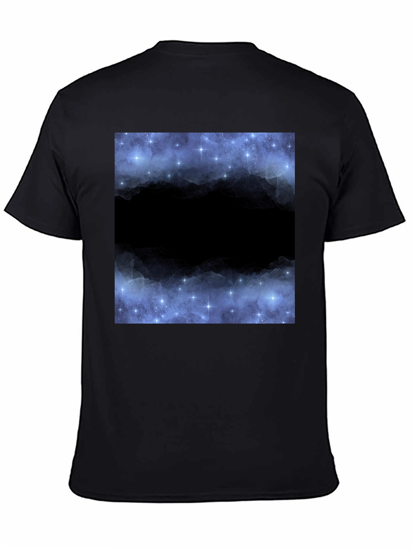 Black Starry Night Sky Black T-Shirt view 4