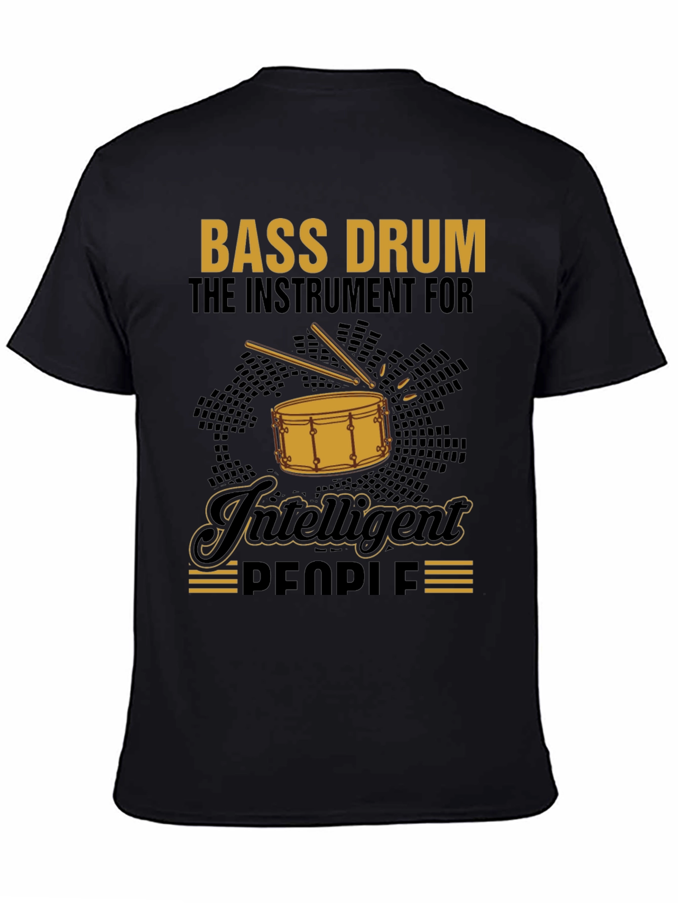 Black Bass Drum Intelligent People T-Shirt view 4