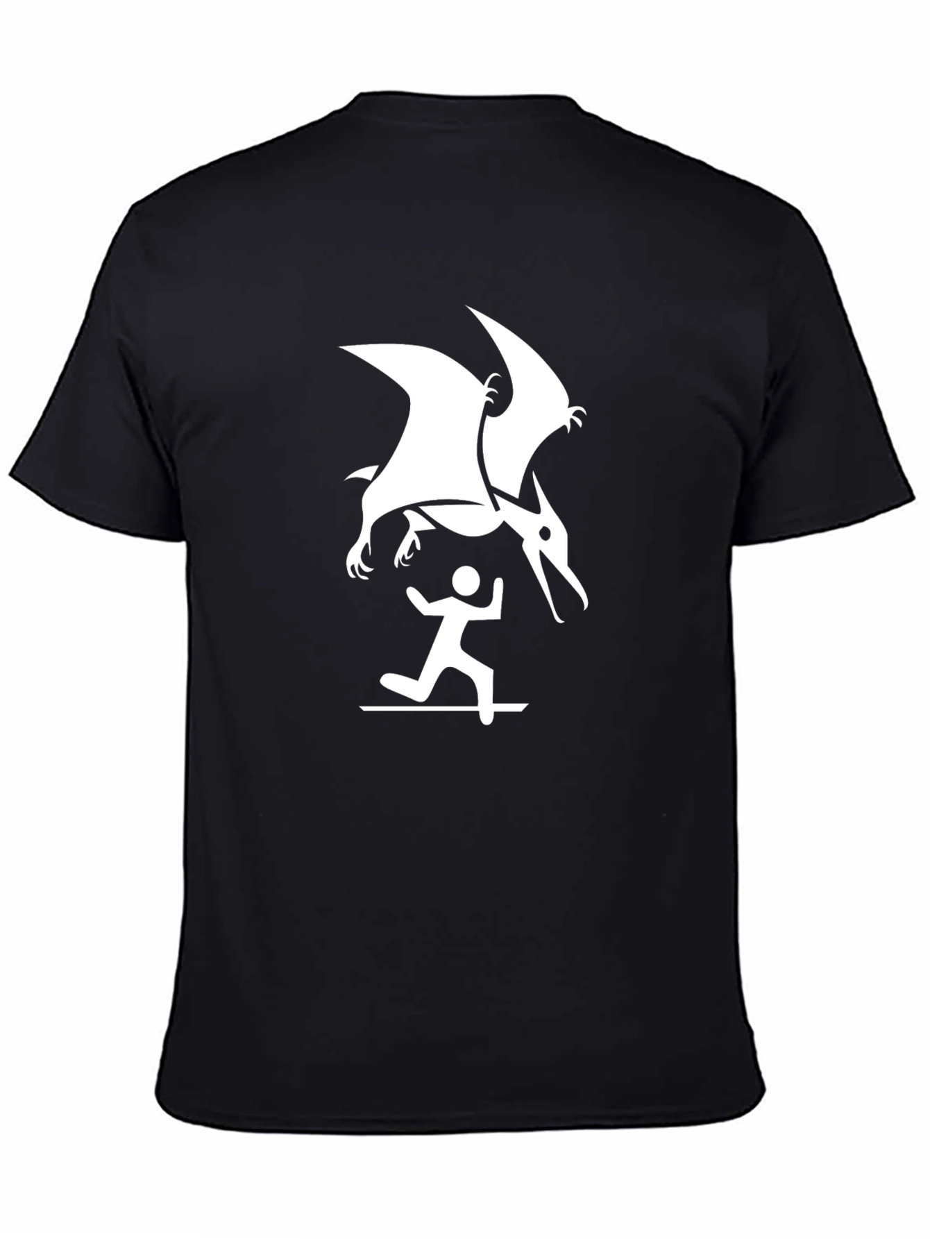 Black Pterodactyl Attack Graphic Tee - Black view 4
