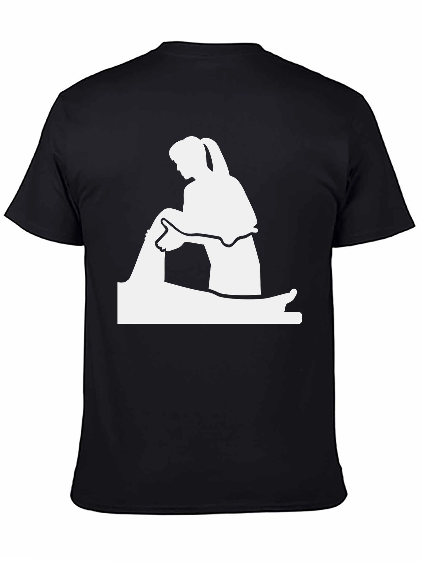 Black Massage Therapy T-Shirt - Black Cotton Tee view 4