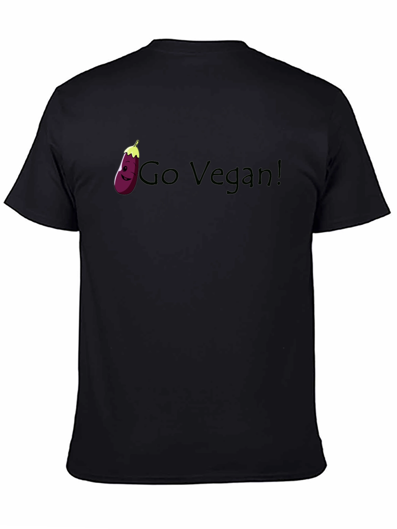 Go Vegan T-Shirt - Eggplant Graphic Tee - 4