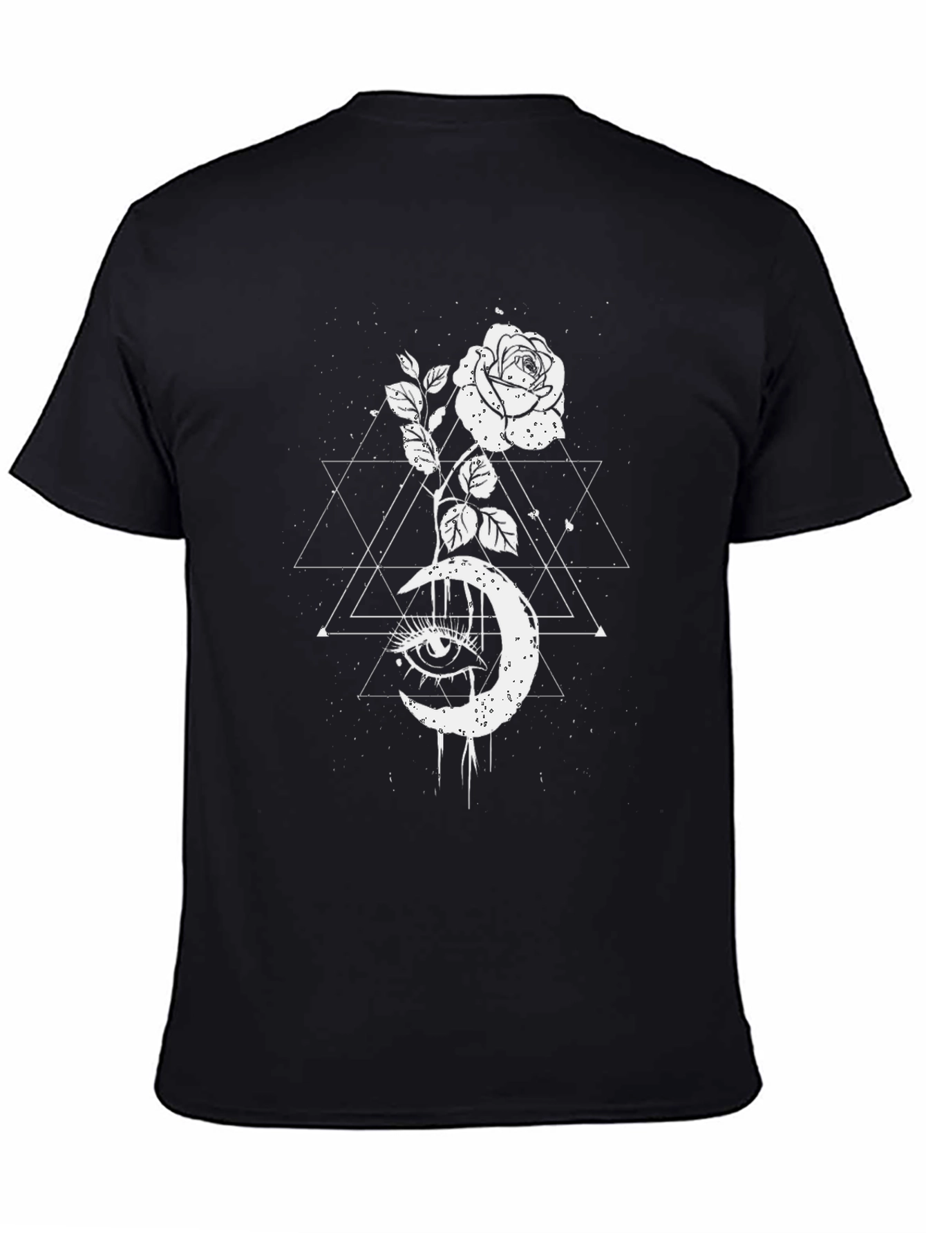 Black Mystic Rose Moon Graphic Tee - Black view 4