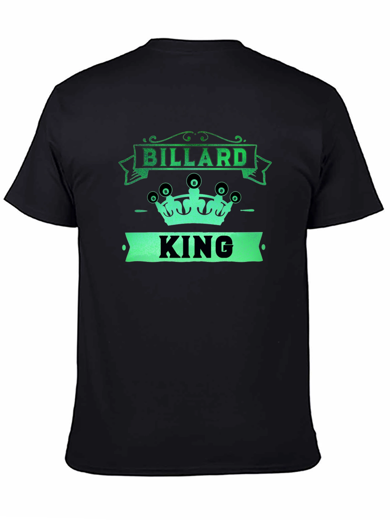 Black Billard King Black T-Shirt - Unique Design view 4