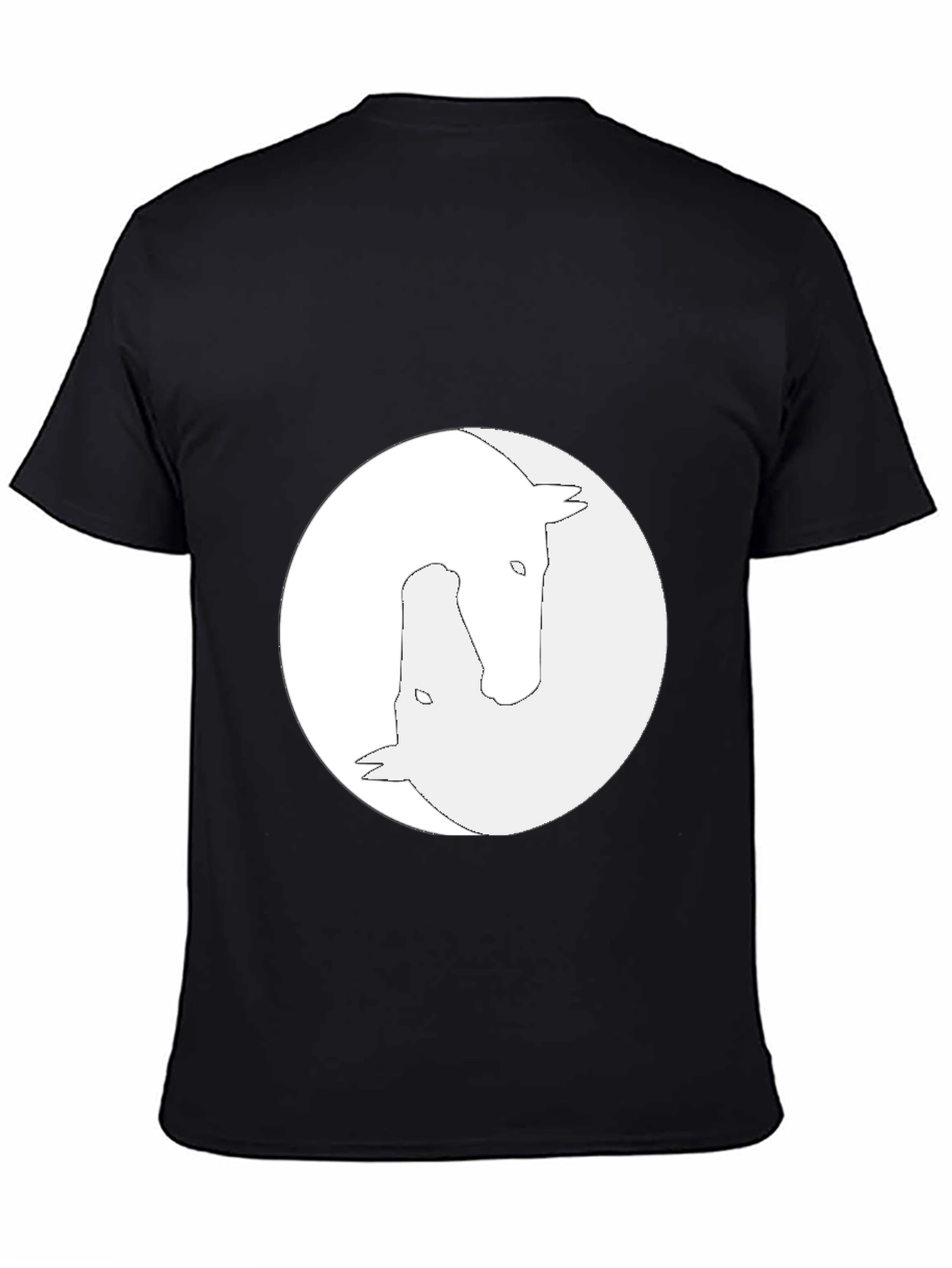 Yin Yang Horse Graphic Tee - Unisex Black T-Shirt - 4