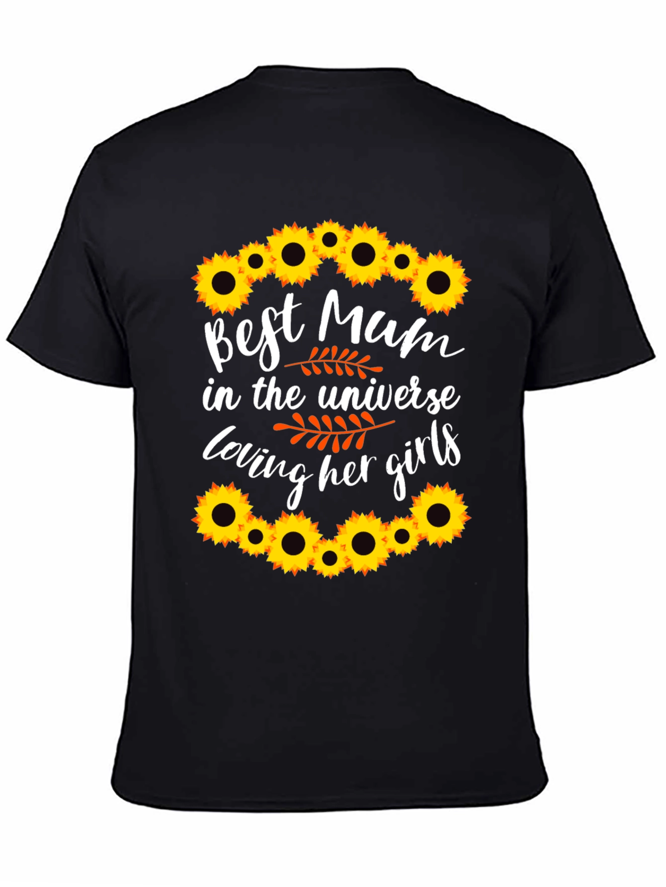 Black Best Mum Ever Sunflower Graphic Tee view 4