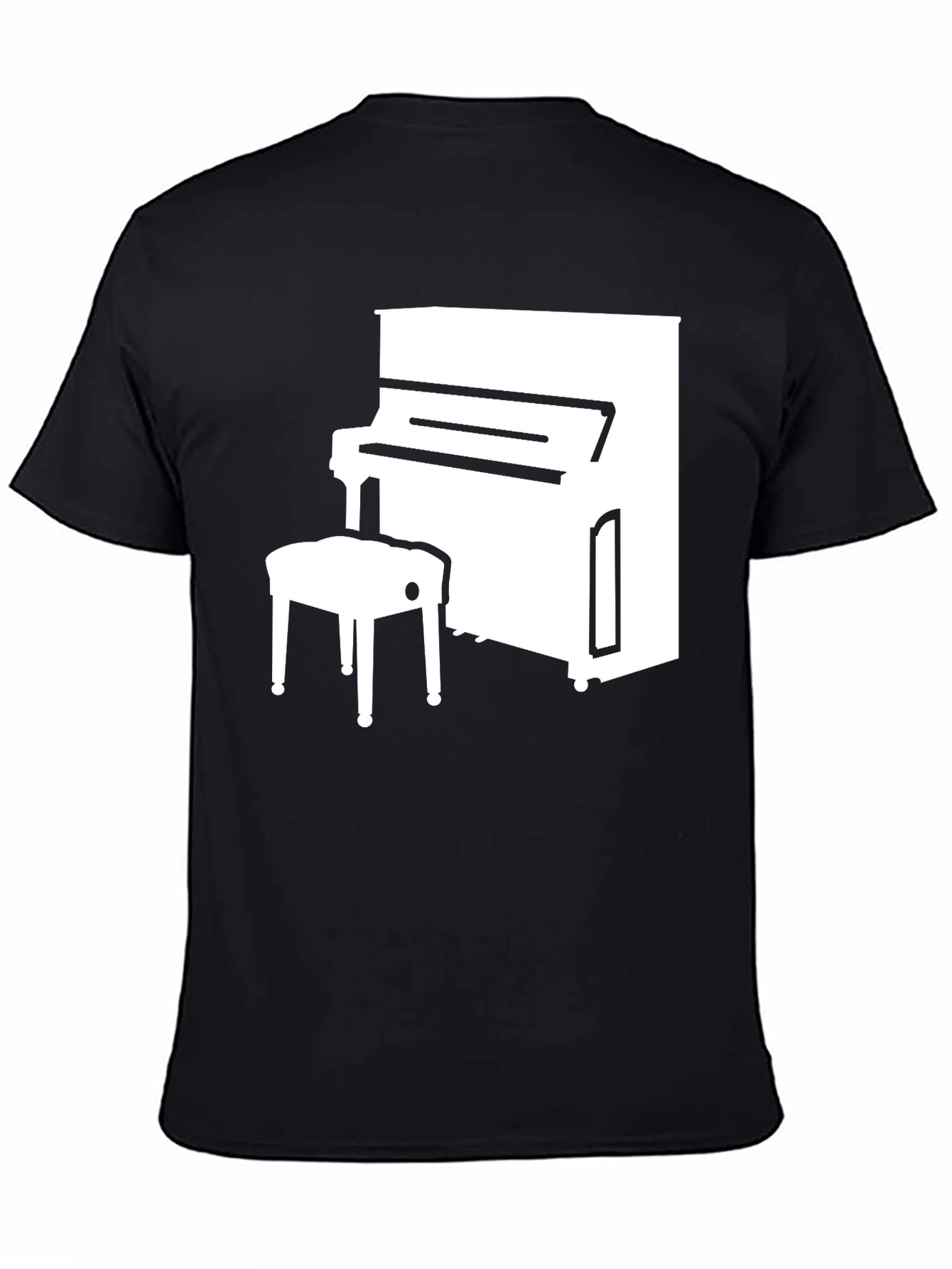 Black Piano Graphic Tee - Stylish Music Lover's T-Shirt view 4