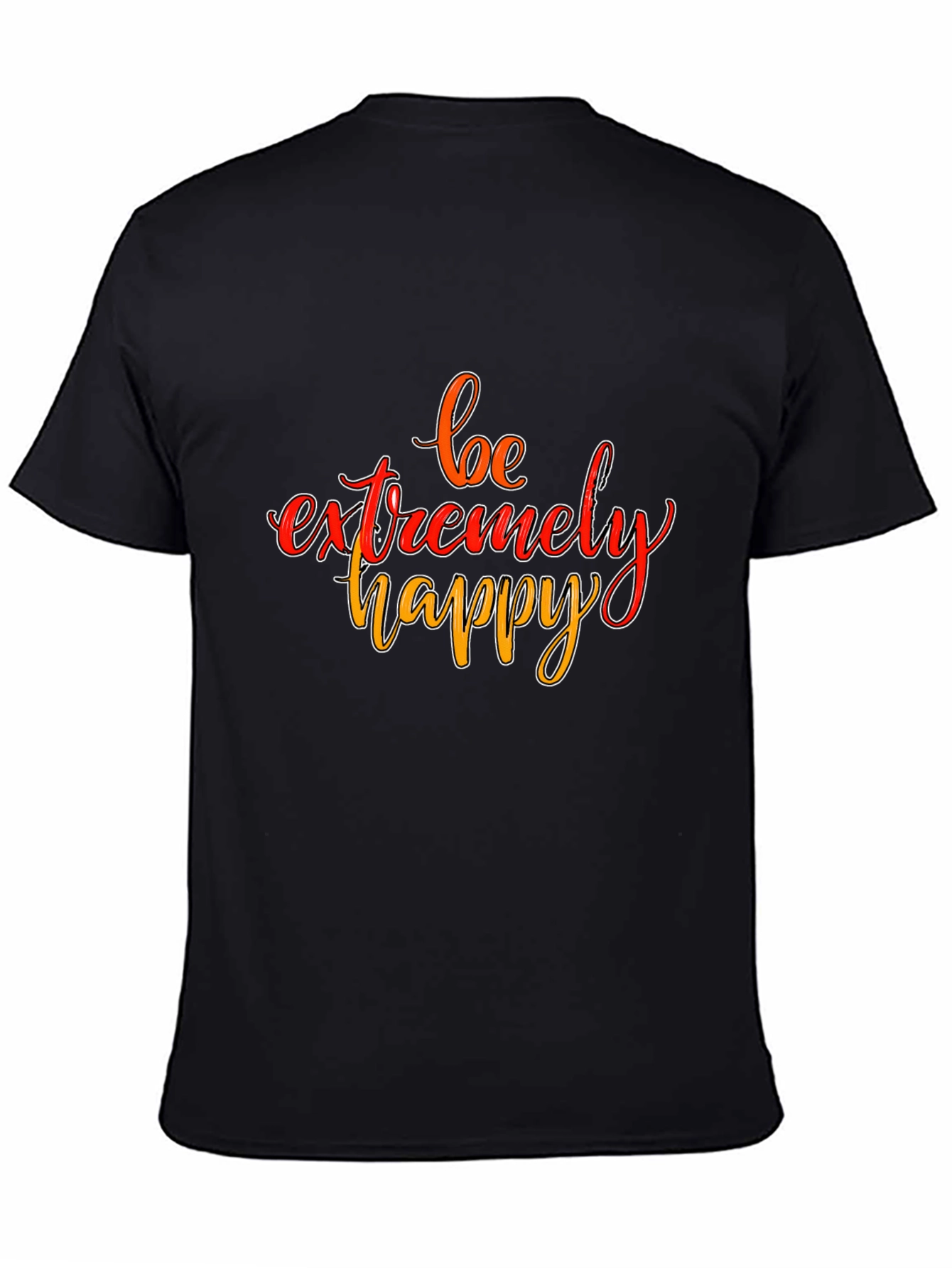 Black Be Extremely Happy Graphic Tee - Black view 4