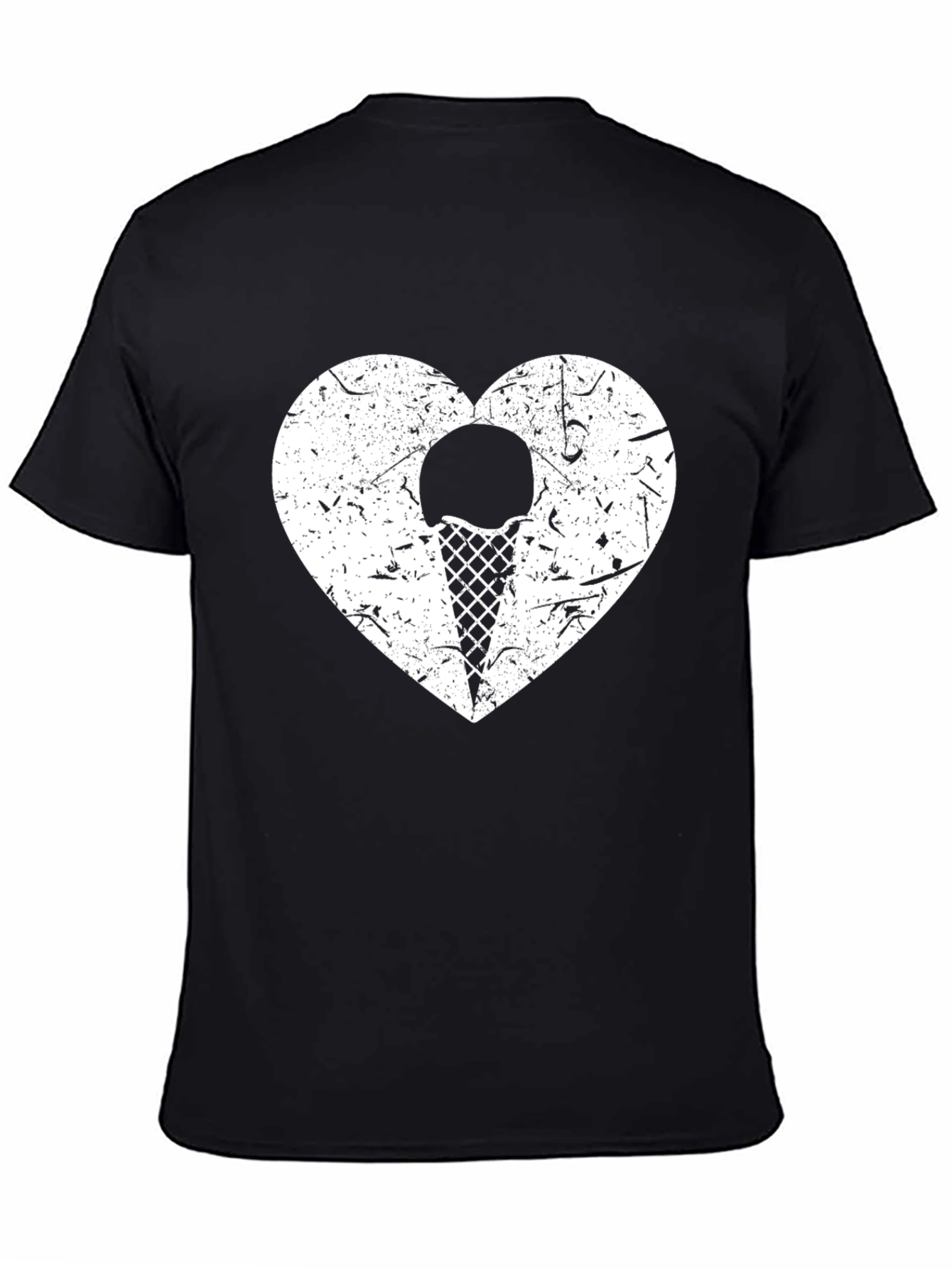 Black Ice Cream Heart Graphic Tee view 4