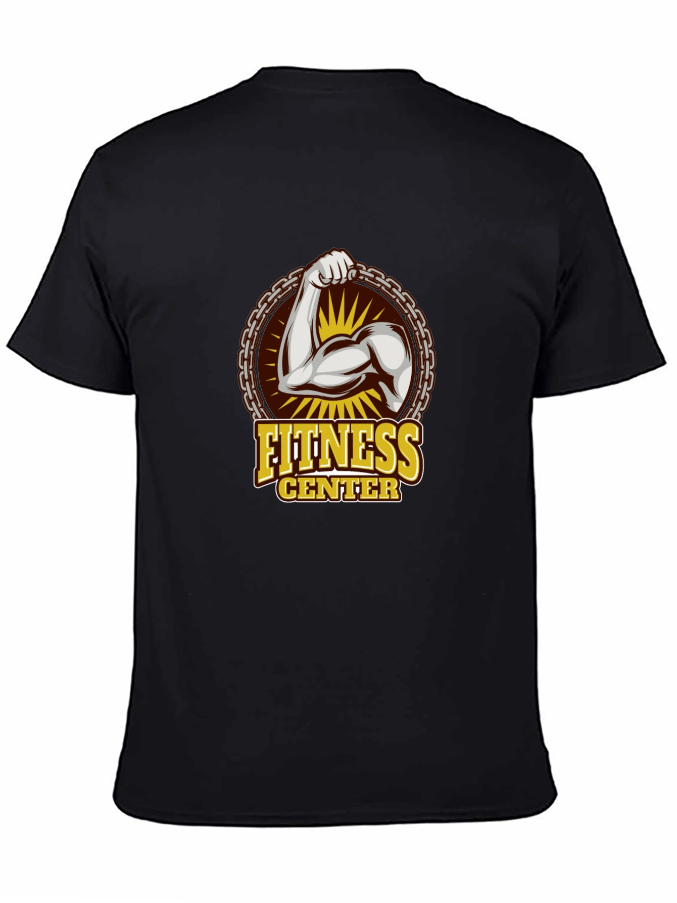 Black Fitness Center Graphic T-Shirt - Black Gym Tee view 4