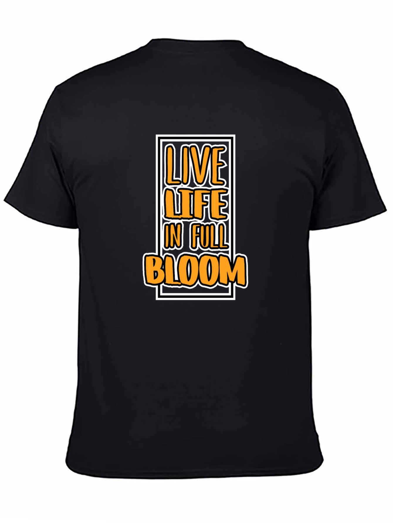 Black Live Life in Full Bloom Graphic Tee - Black Cotton T-Shirt view 4