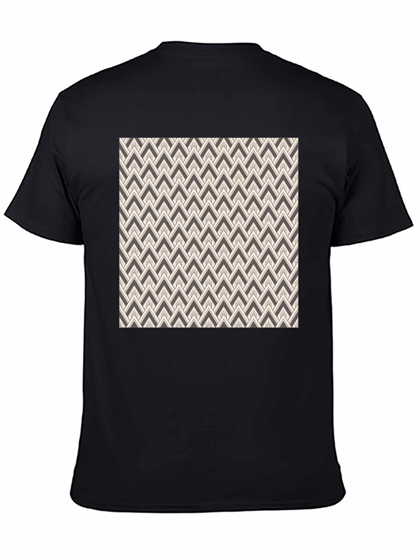 Black Abstract Pattern Black Tee view 4