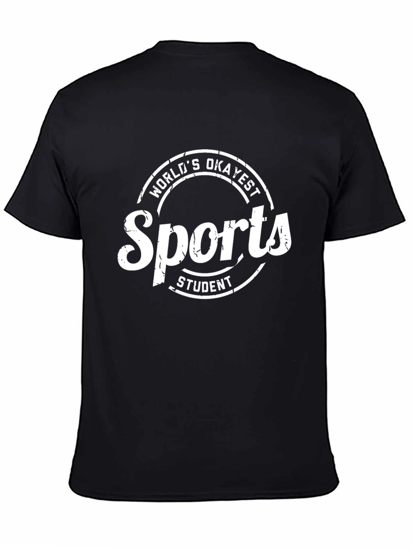 Black World's Okayest Sports Student Black Tee view 4