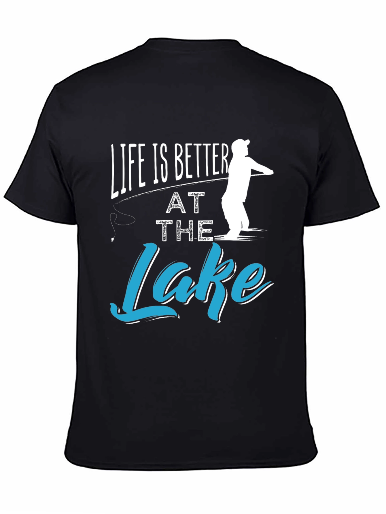 Black Life is Better at the Lake Fishing T-Shirt view 4
