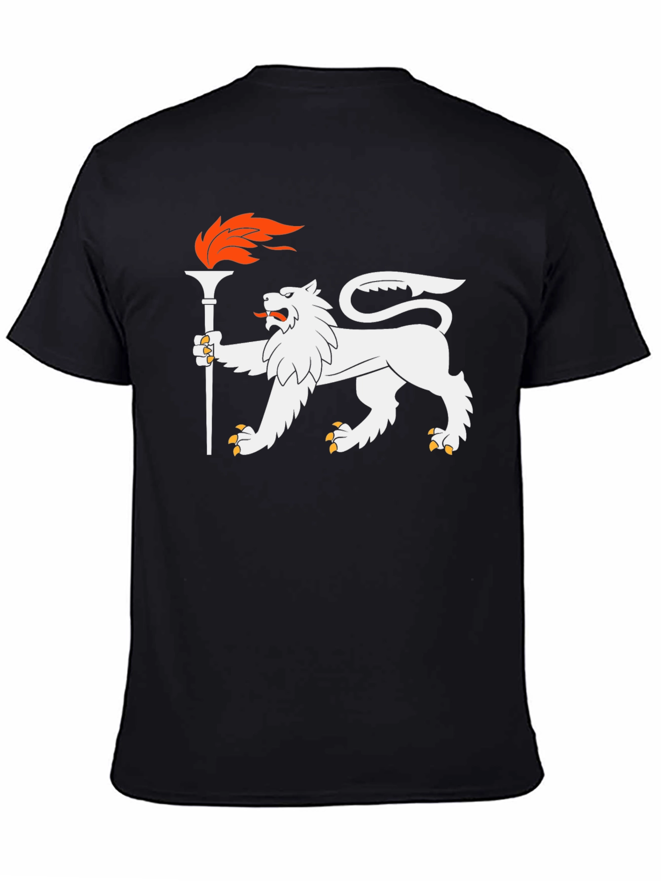 Black Lion Torchbearer Graphic Tee - Cool Black T-Shirt view 4