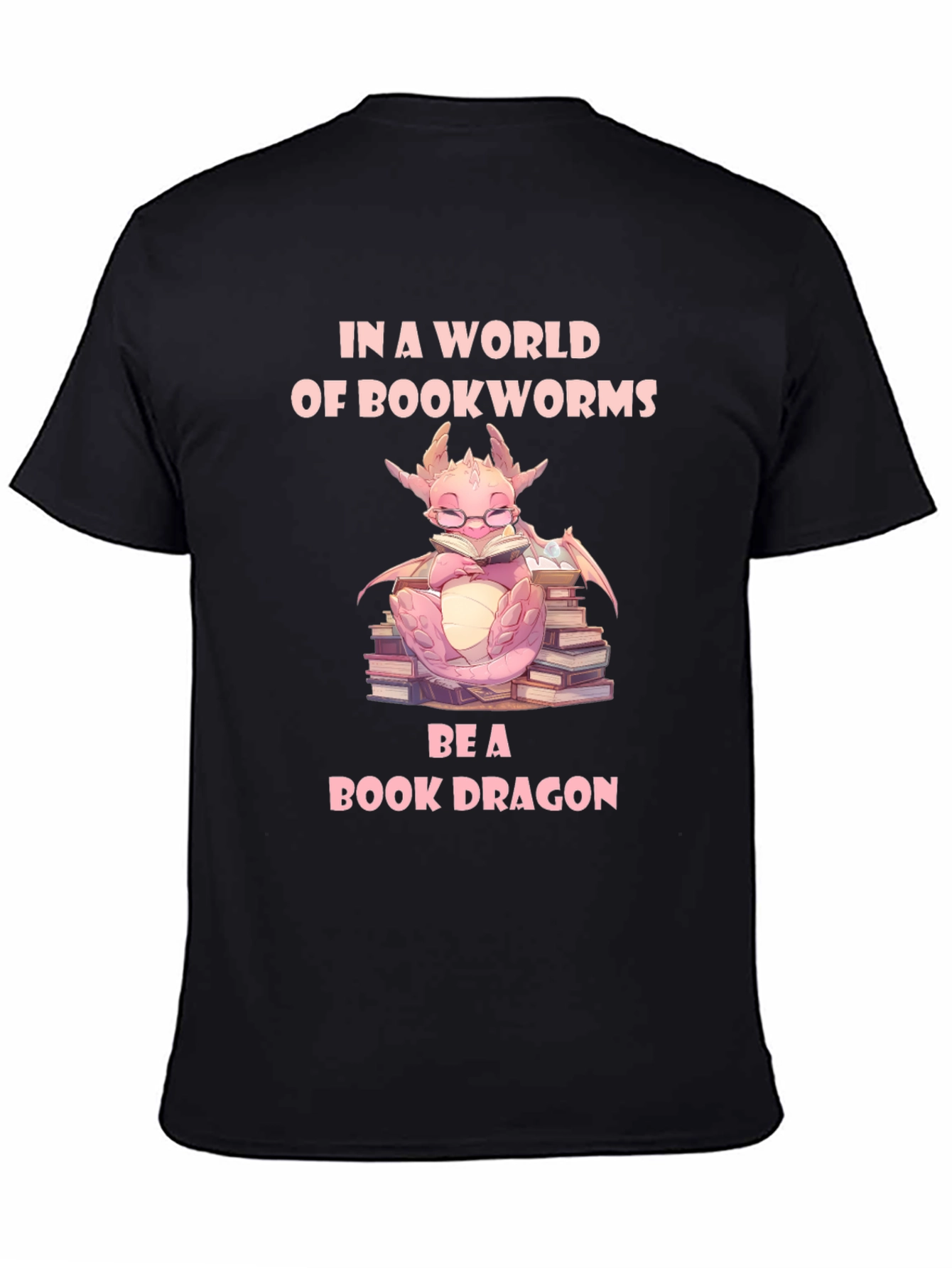 Black Book Dragon Graphic Tee - Perfect for Bookworms! view 4