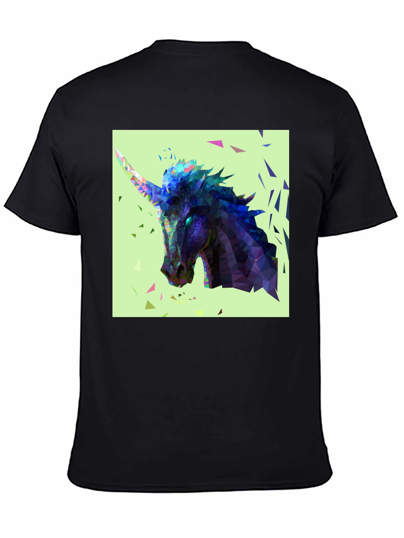 Black Geometric Unicorn Graphic Tee view 4